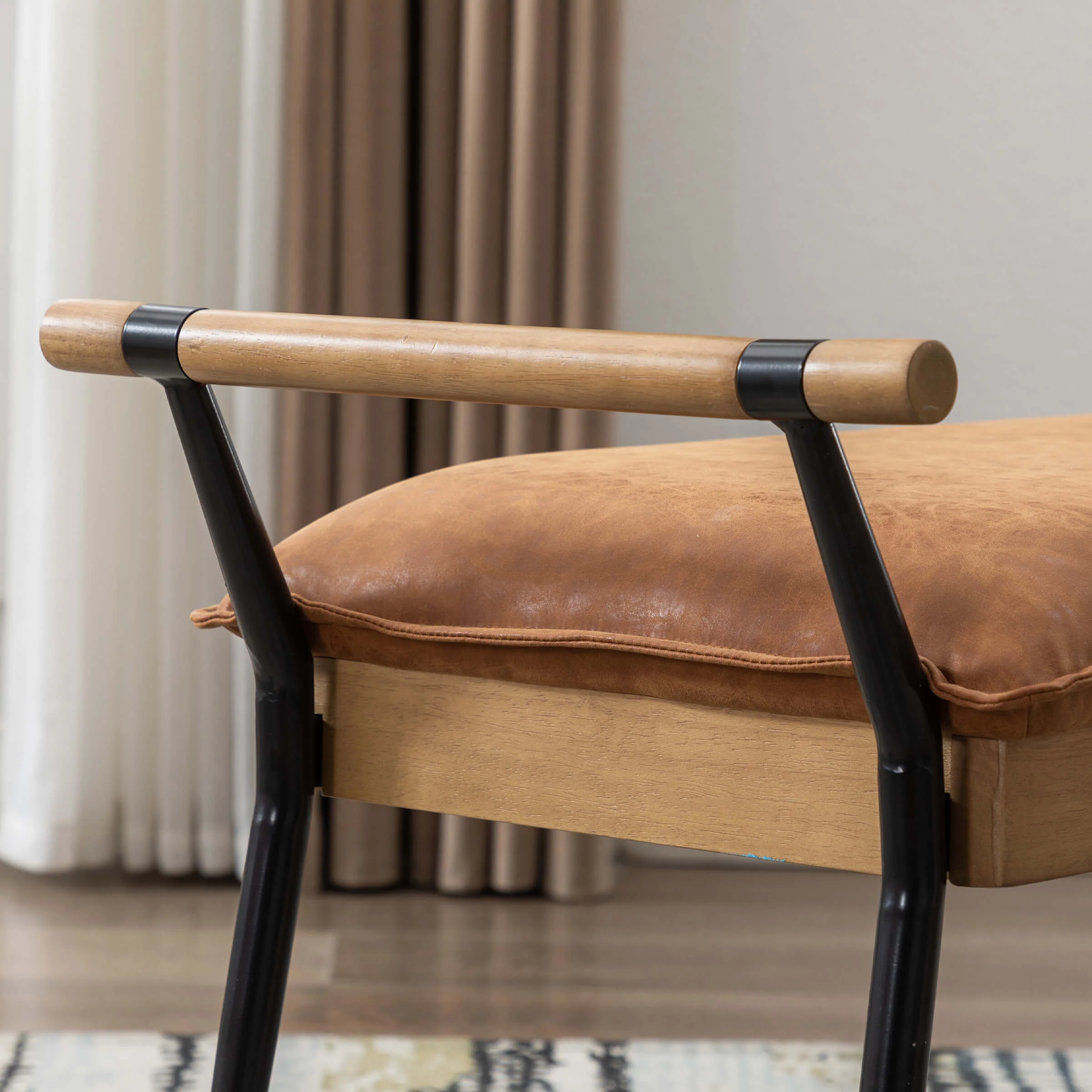 Rectangle Metal Legs Bench with Arms - 2465BH - Image 23