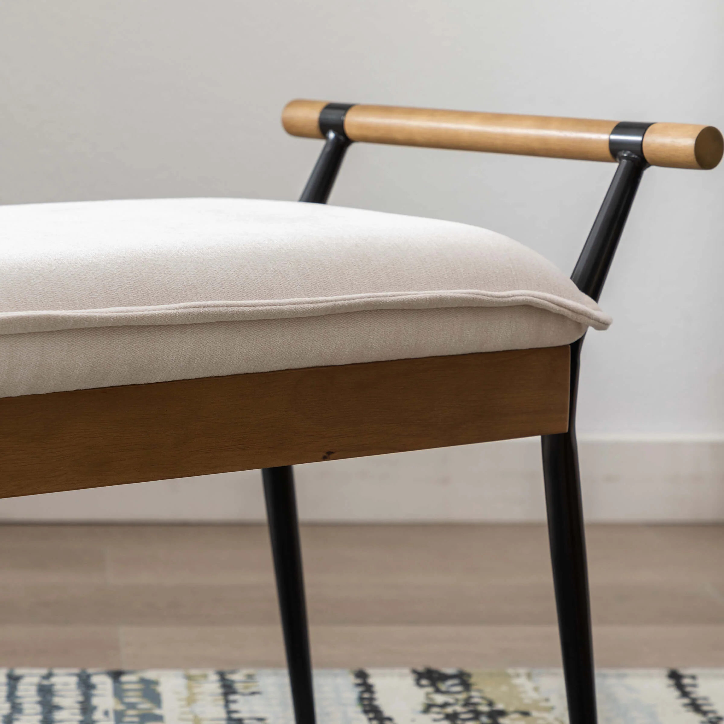 Rectangle Metal Legs Bench with Arms - 2465BH - Image 6