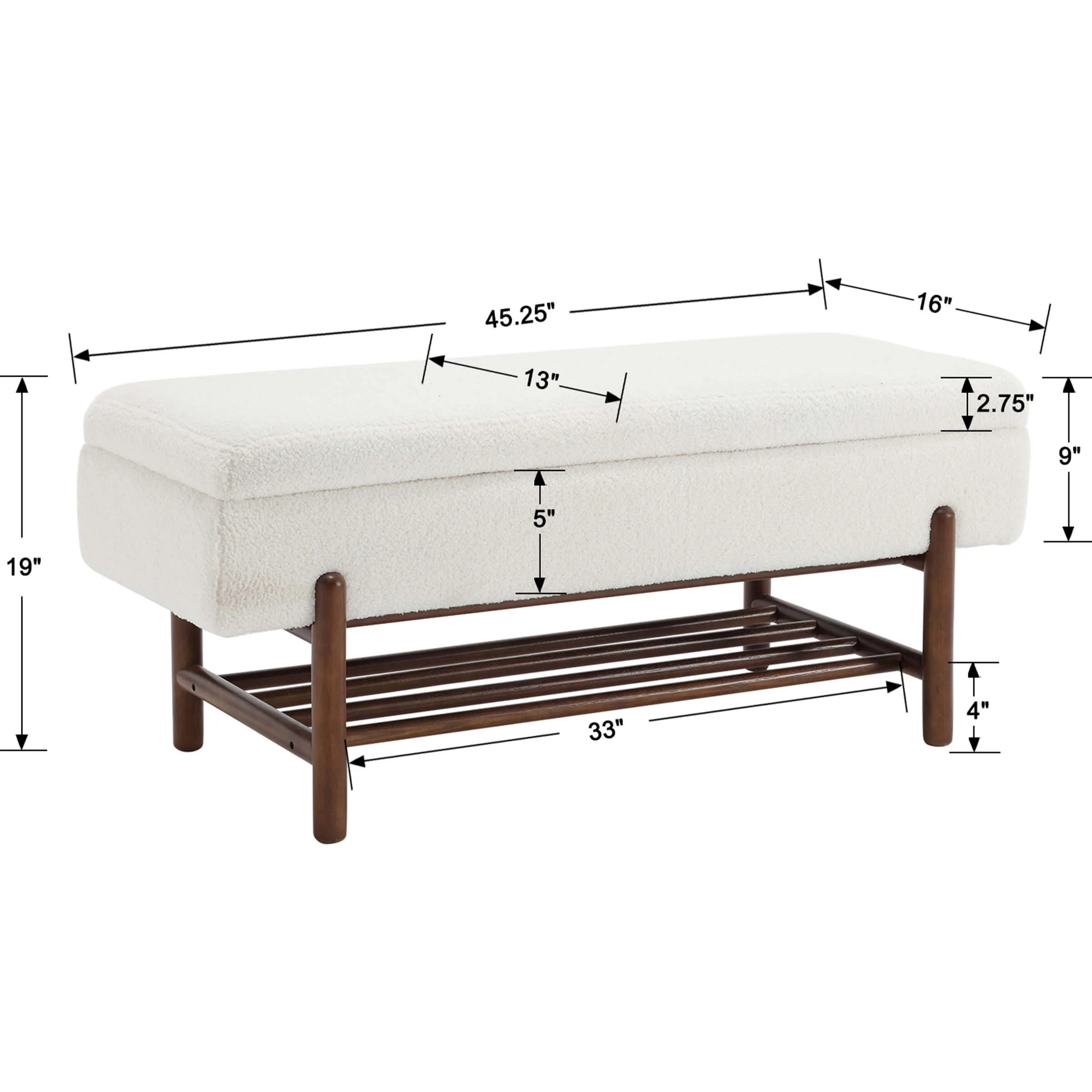 Modern Storage End of Bench - 2541BH - Image 16
