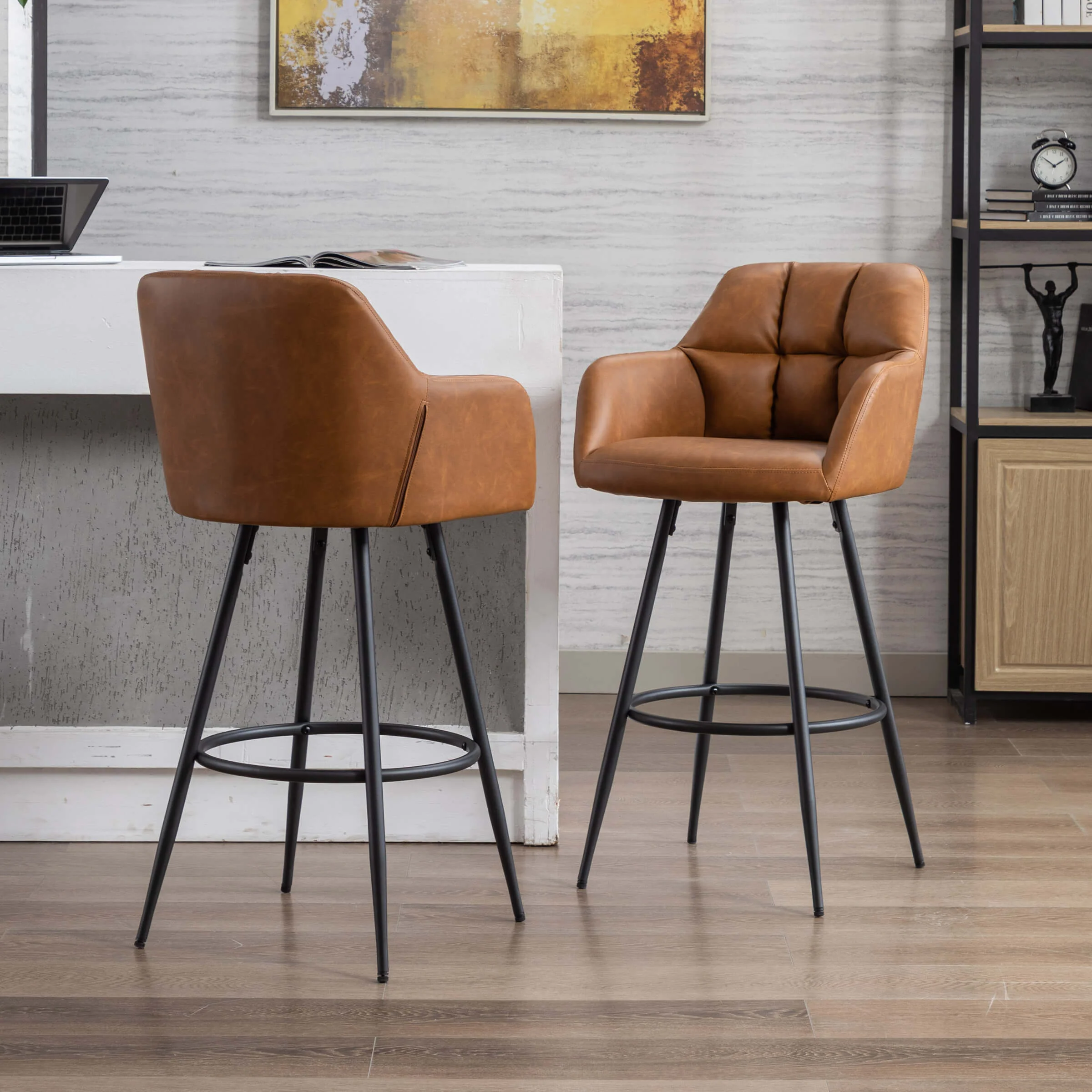 Modern Bar Stools with Back Set of 2 - 5117BS - Image 10