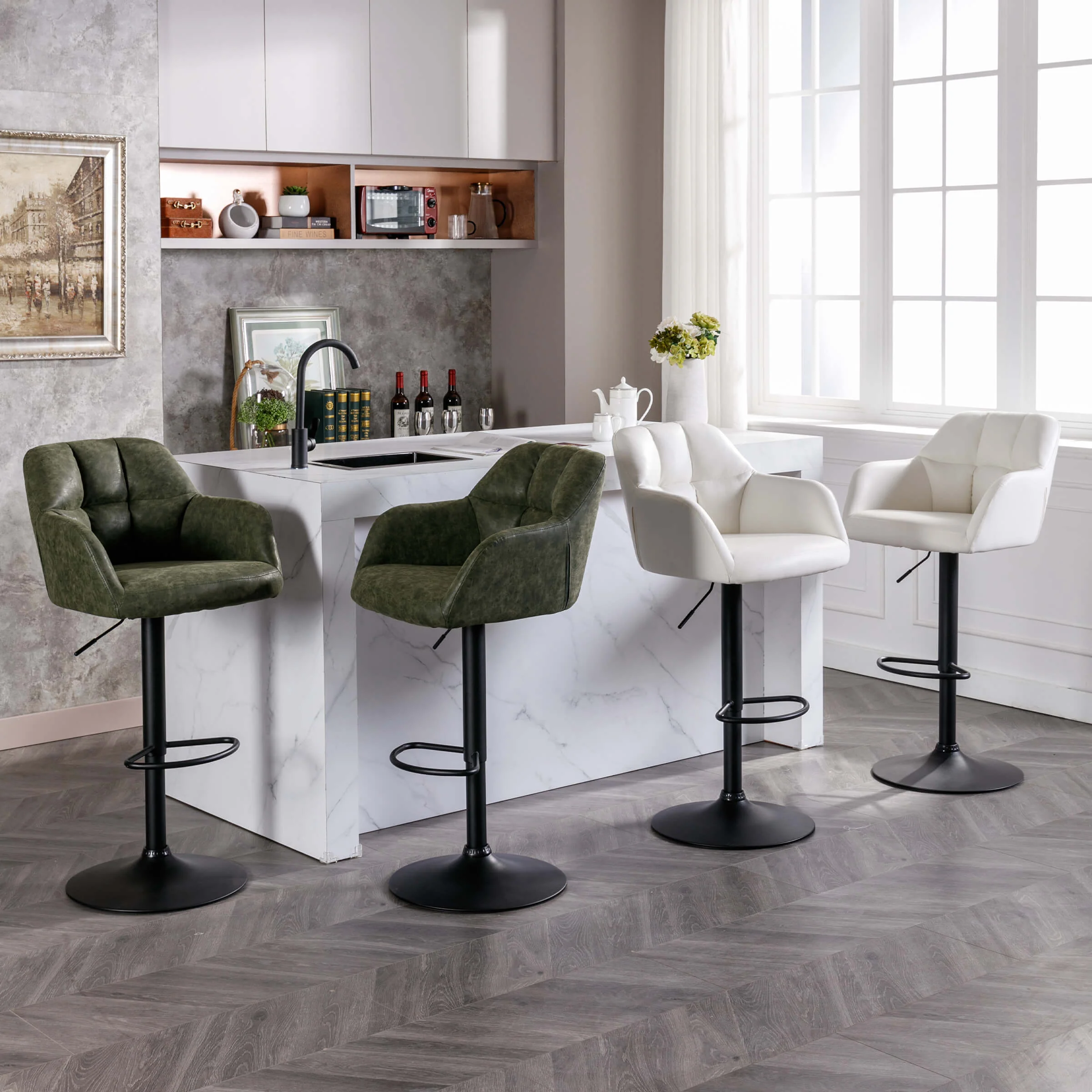 Modern Bar Stools with Back Set of 2 - 5117BS - Image 54