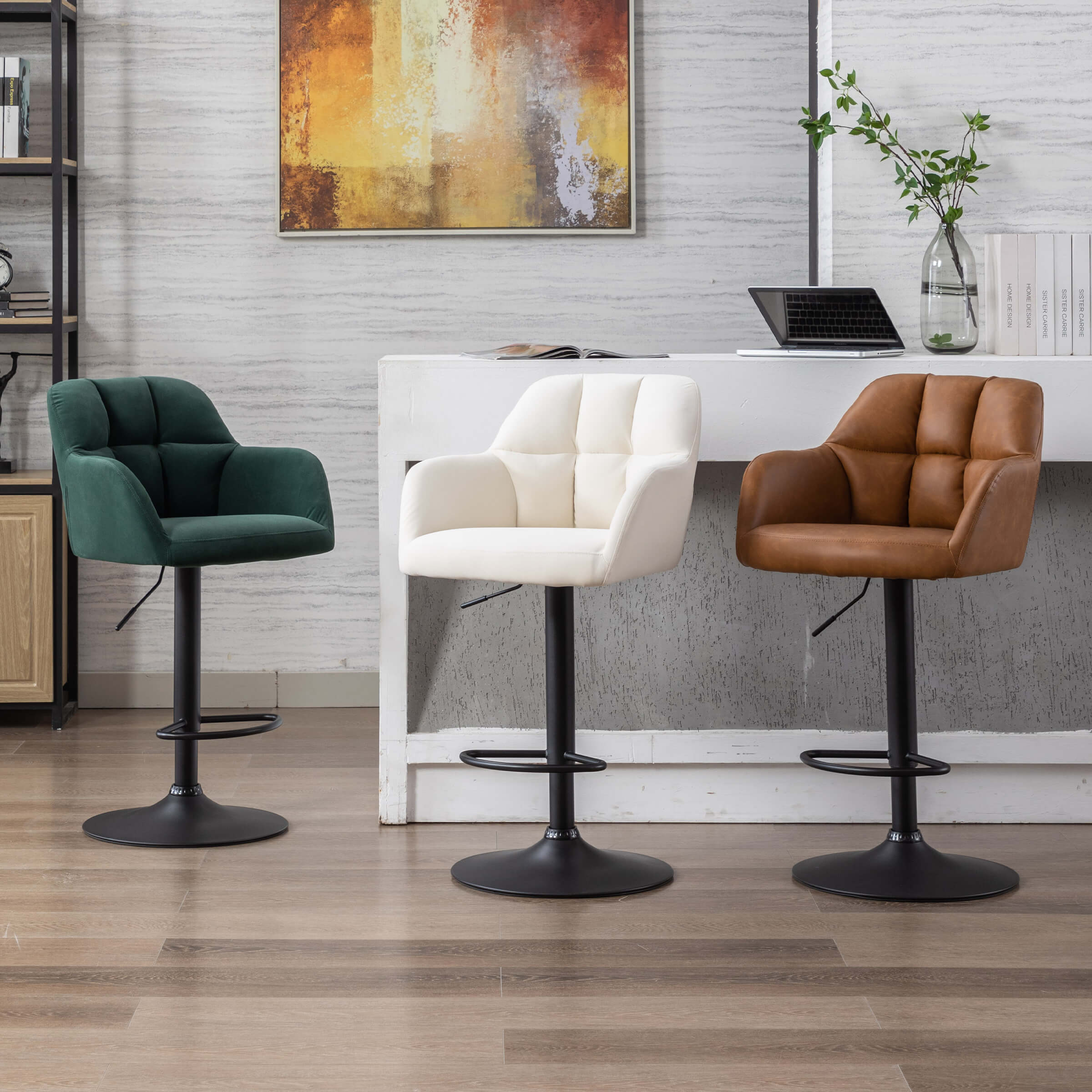 Modern Bar Stools with Back Set of 2 - 5117BS - Image 67