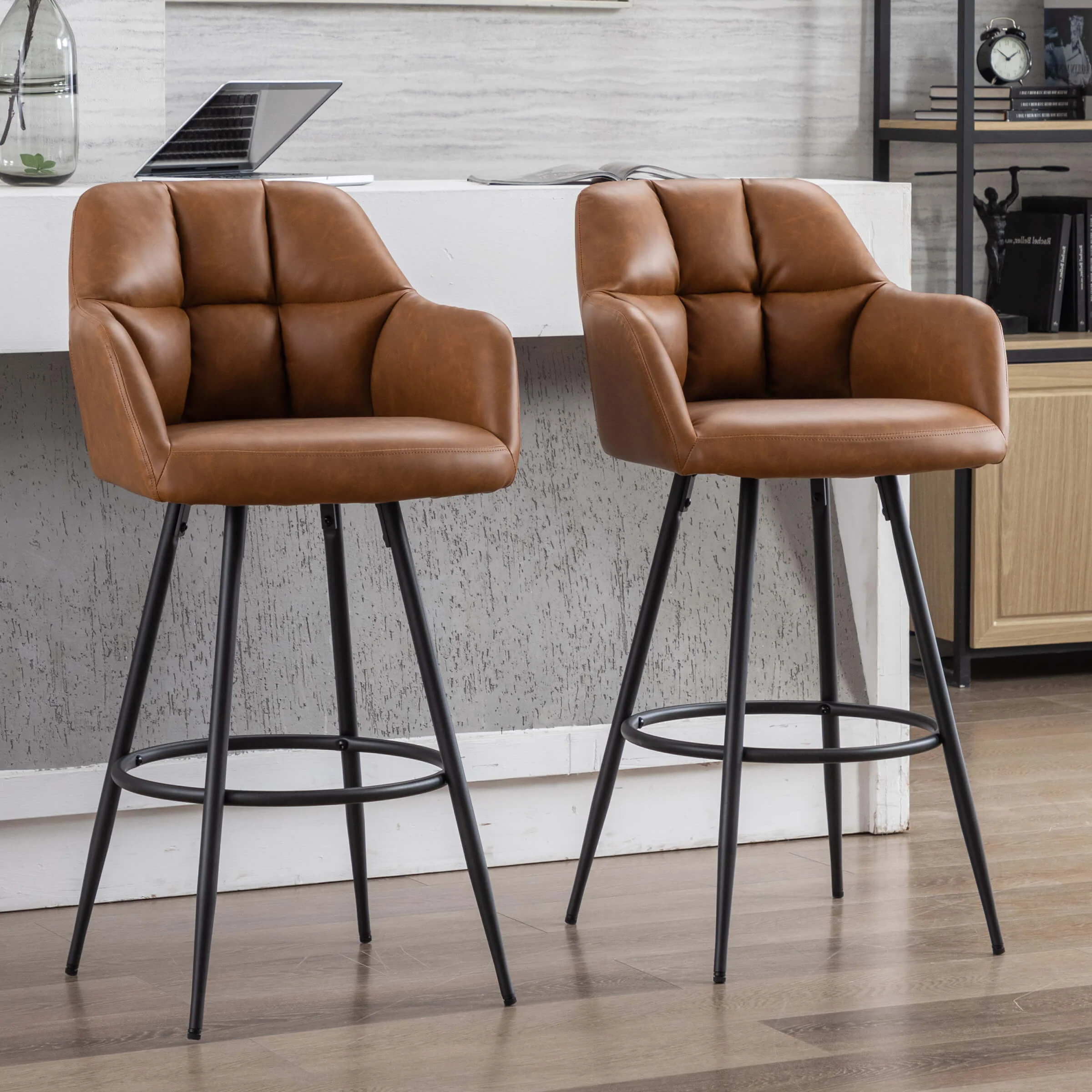 Modern Bar Stools with Back Set of 2 - 5117BS - Image 9