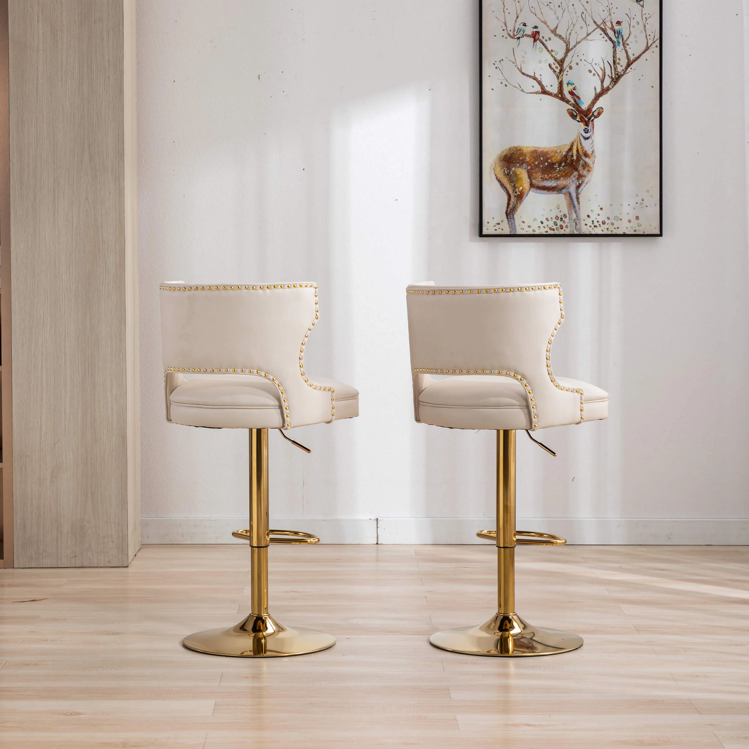 Modern Swivel Bar Stools with Back Set of 2 - X118AB - Image 3