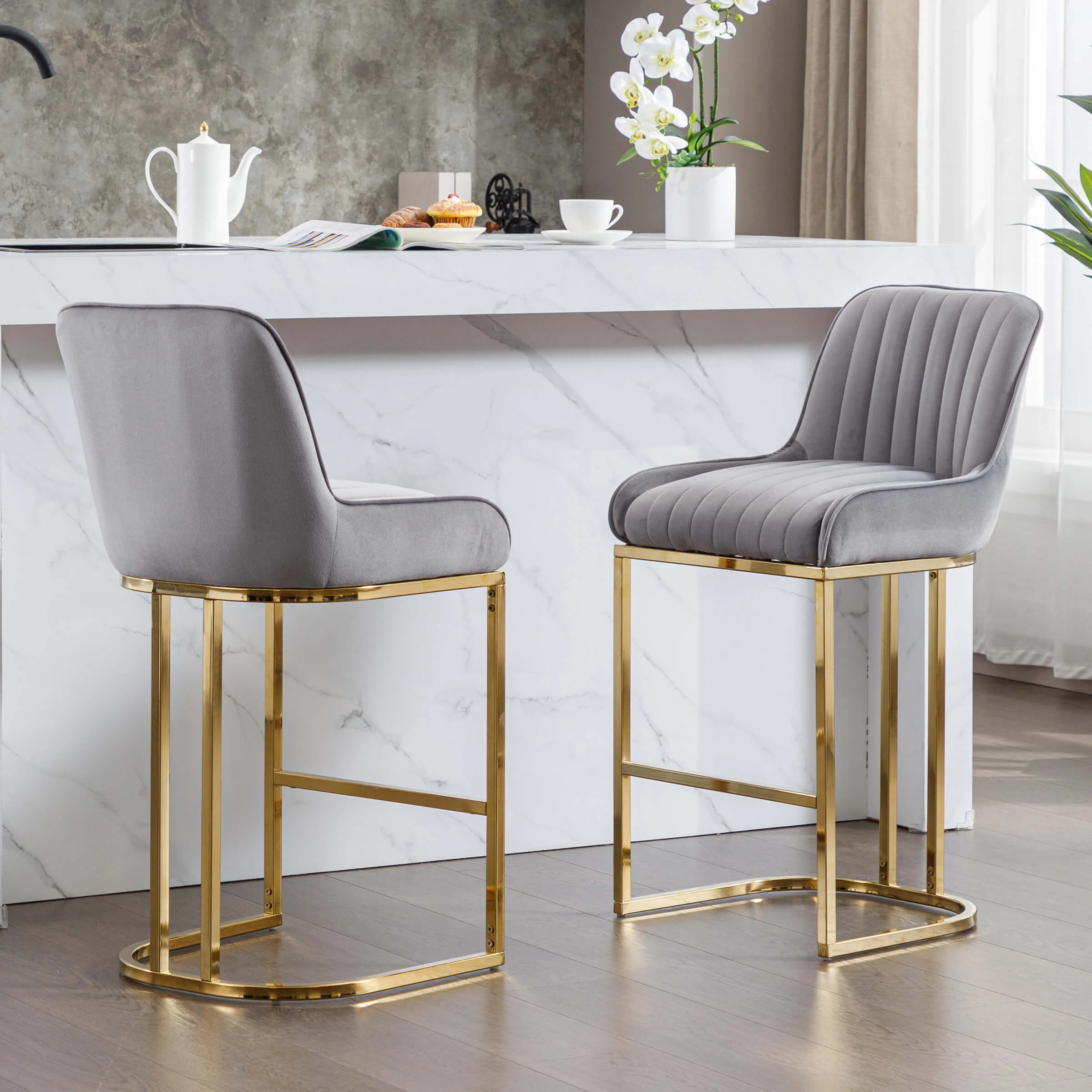 Modern Tufted Counter Stools Set of 2 - 9043CS - Image 15