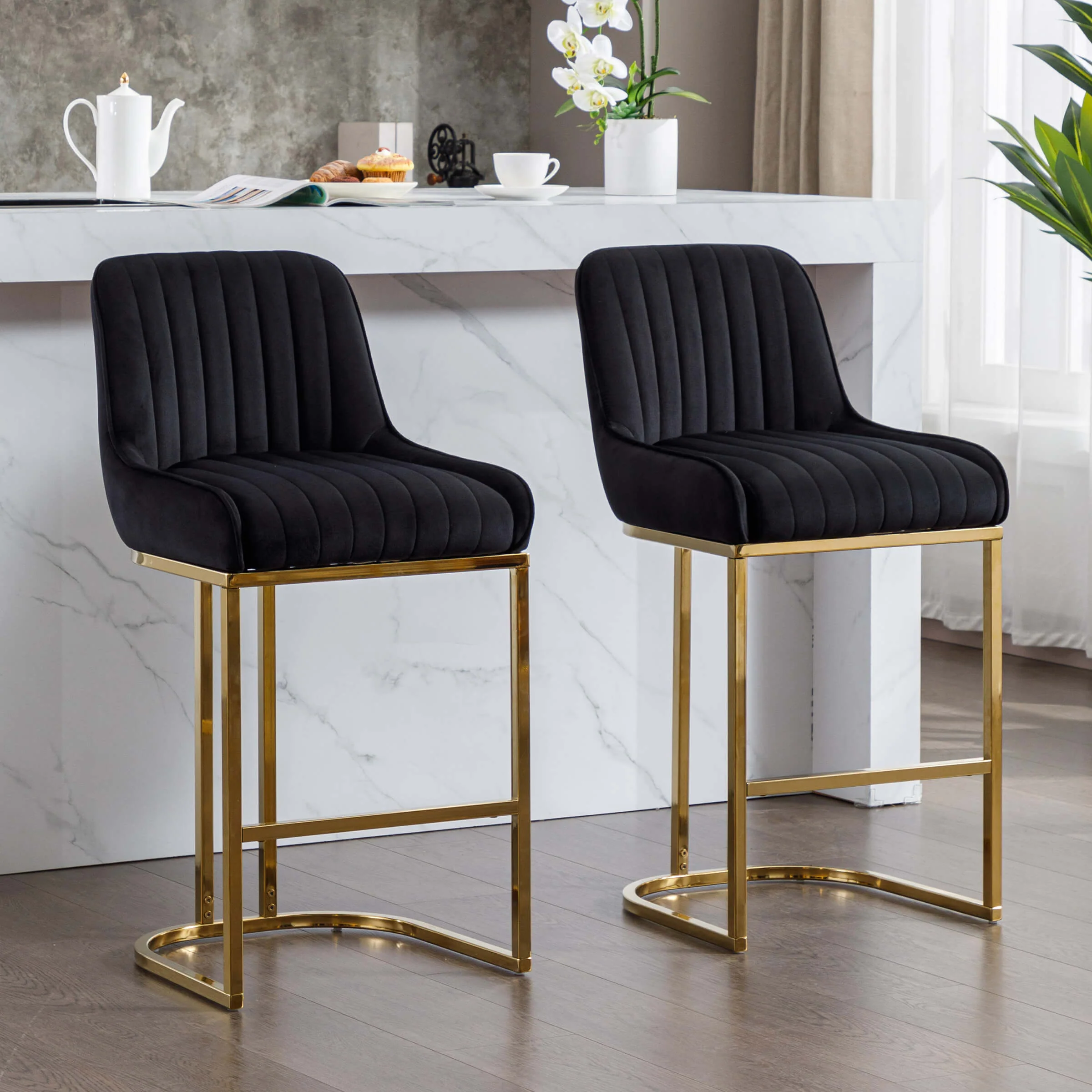 Modern Tufted Counter Stools Set of 2 - 9043CS - Image 20