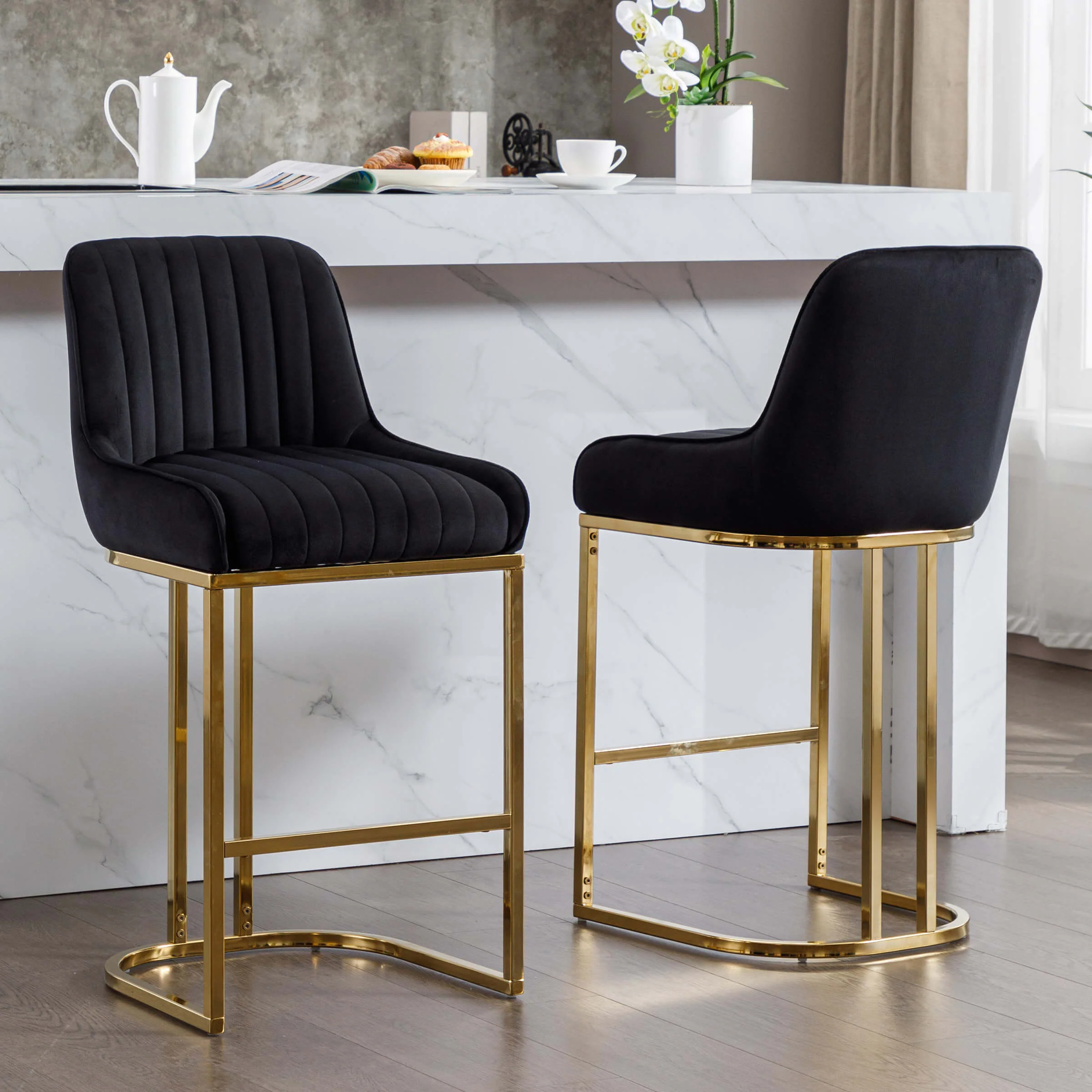 Modern Tufted Counter Stools Set of 2 - 9043CS - Image 21