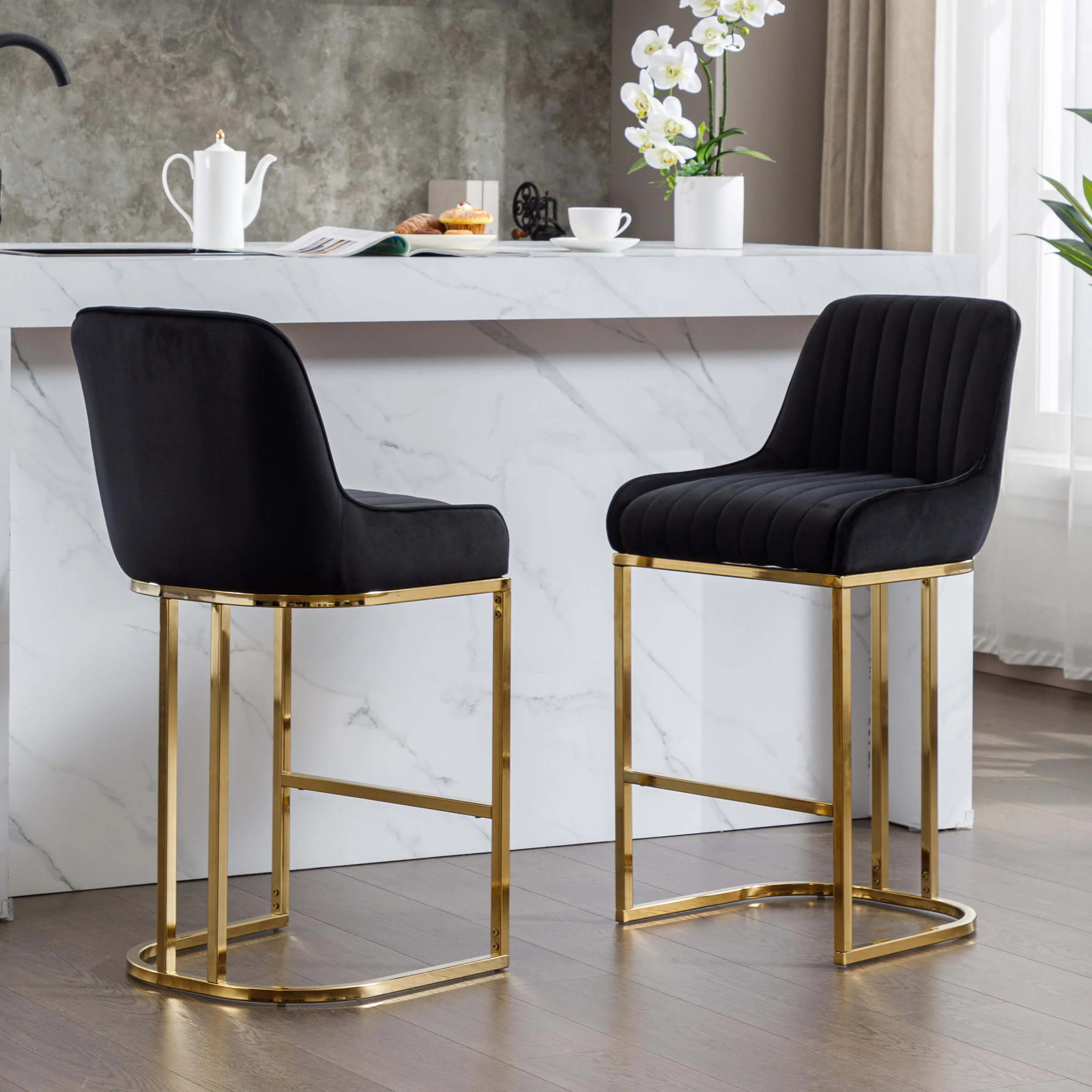 Modern Tufted Counter Stools Set of 2 - 9043CS - Image 22