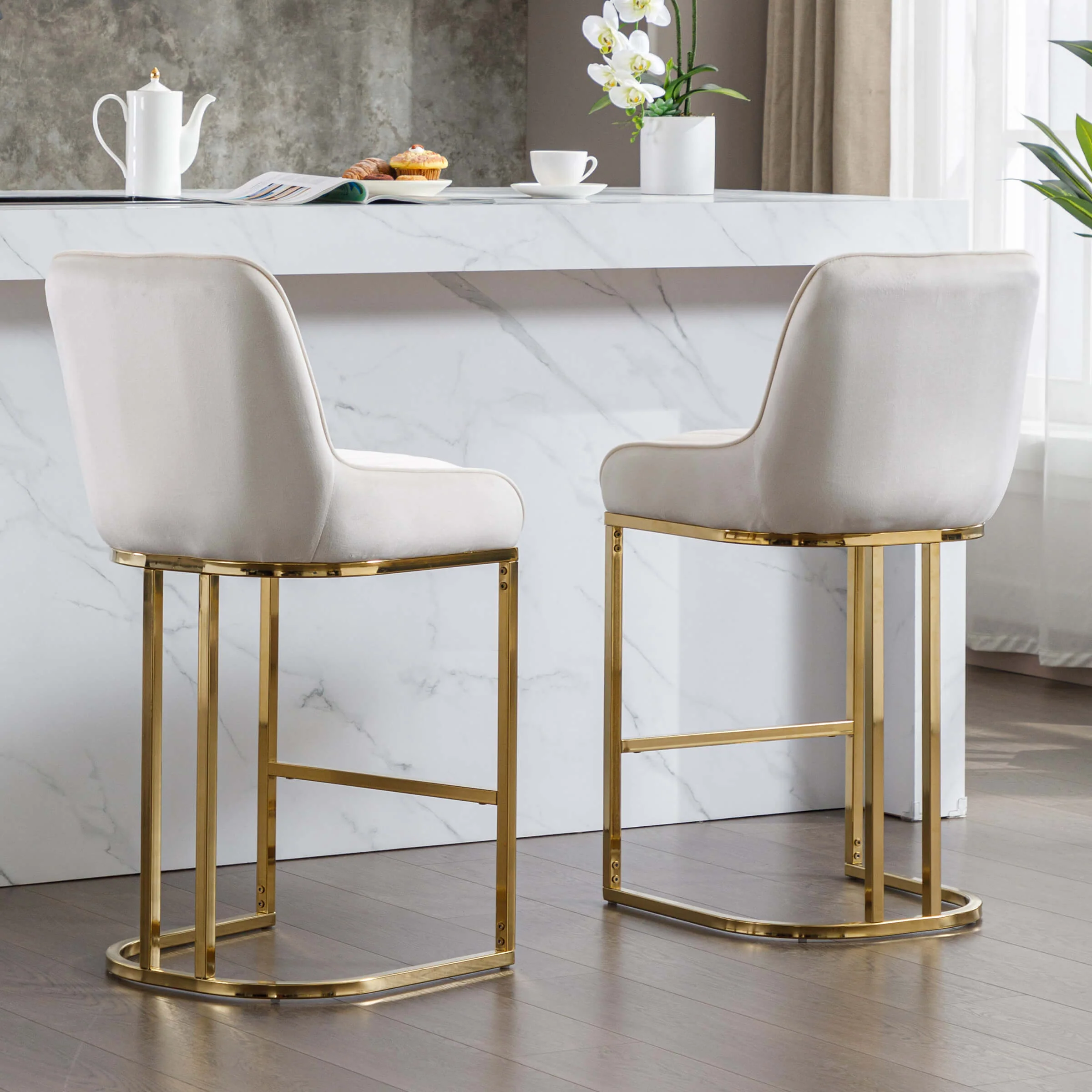 Modern Tufted Counter Stools Set of 2 - 9043CS - Image 3