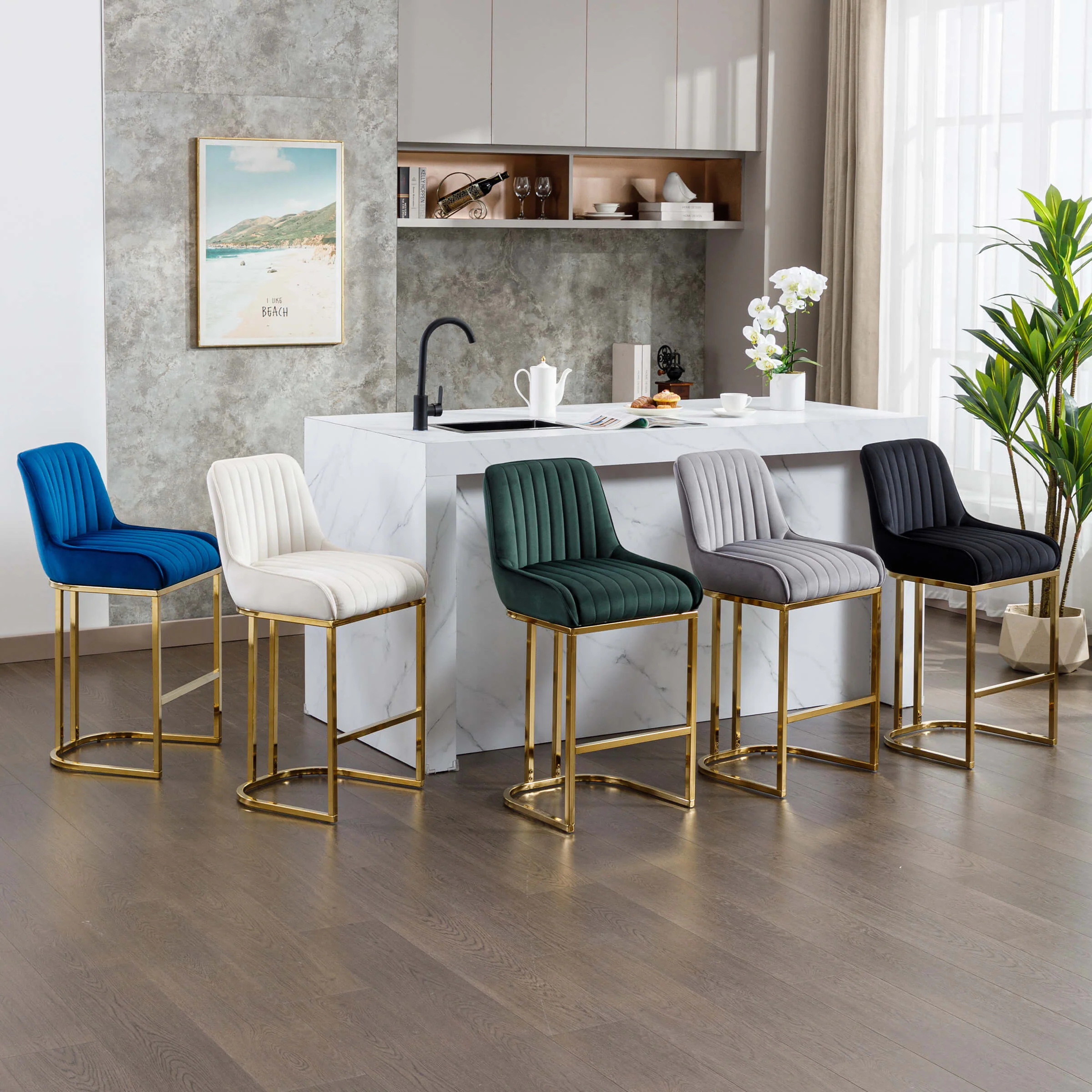 Modern Tufted Counter Stools Set of 2 - 9043CS - Image 49