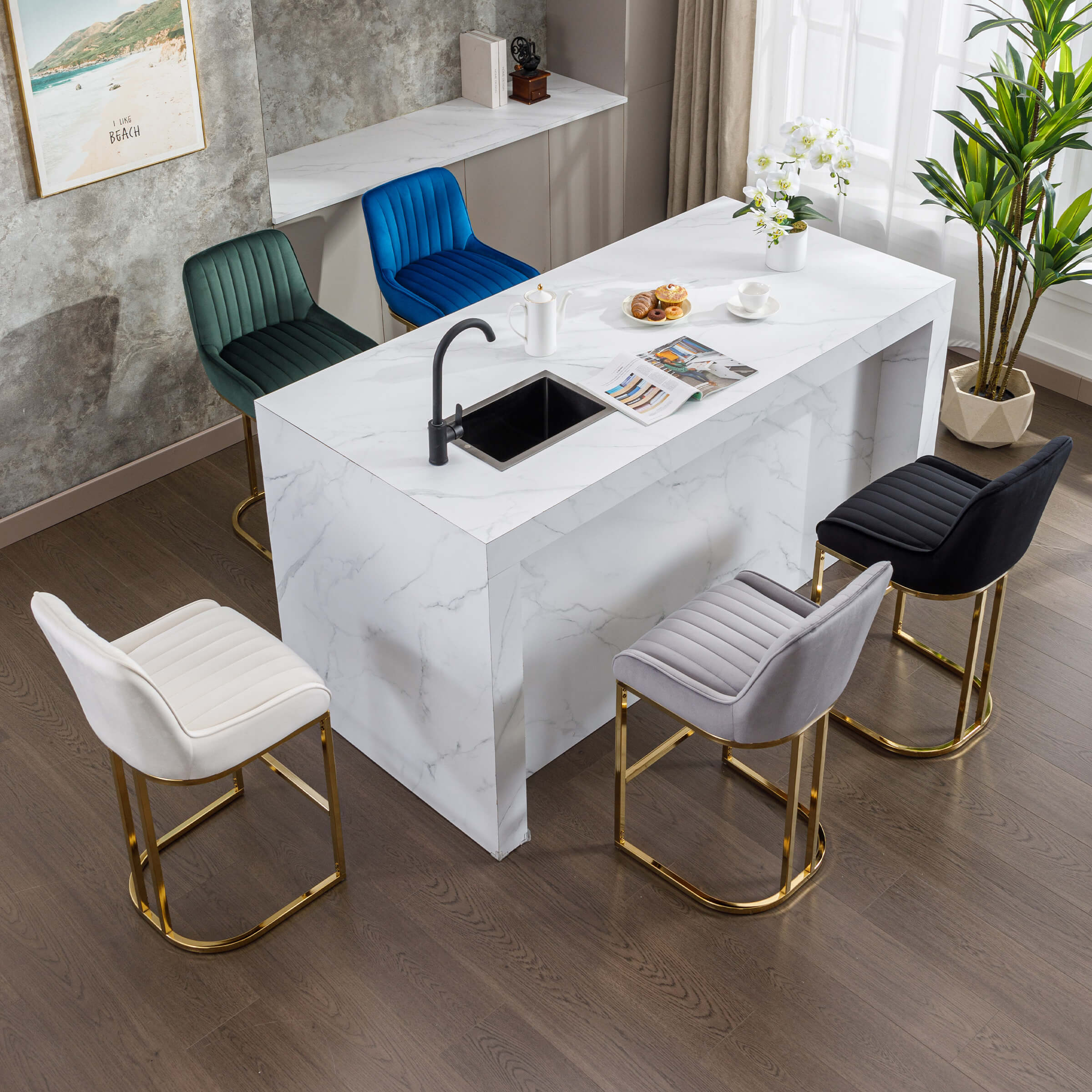 Modern Tufted Counter Stools Set of 2 - 9043CS - Image 50