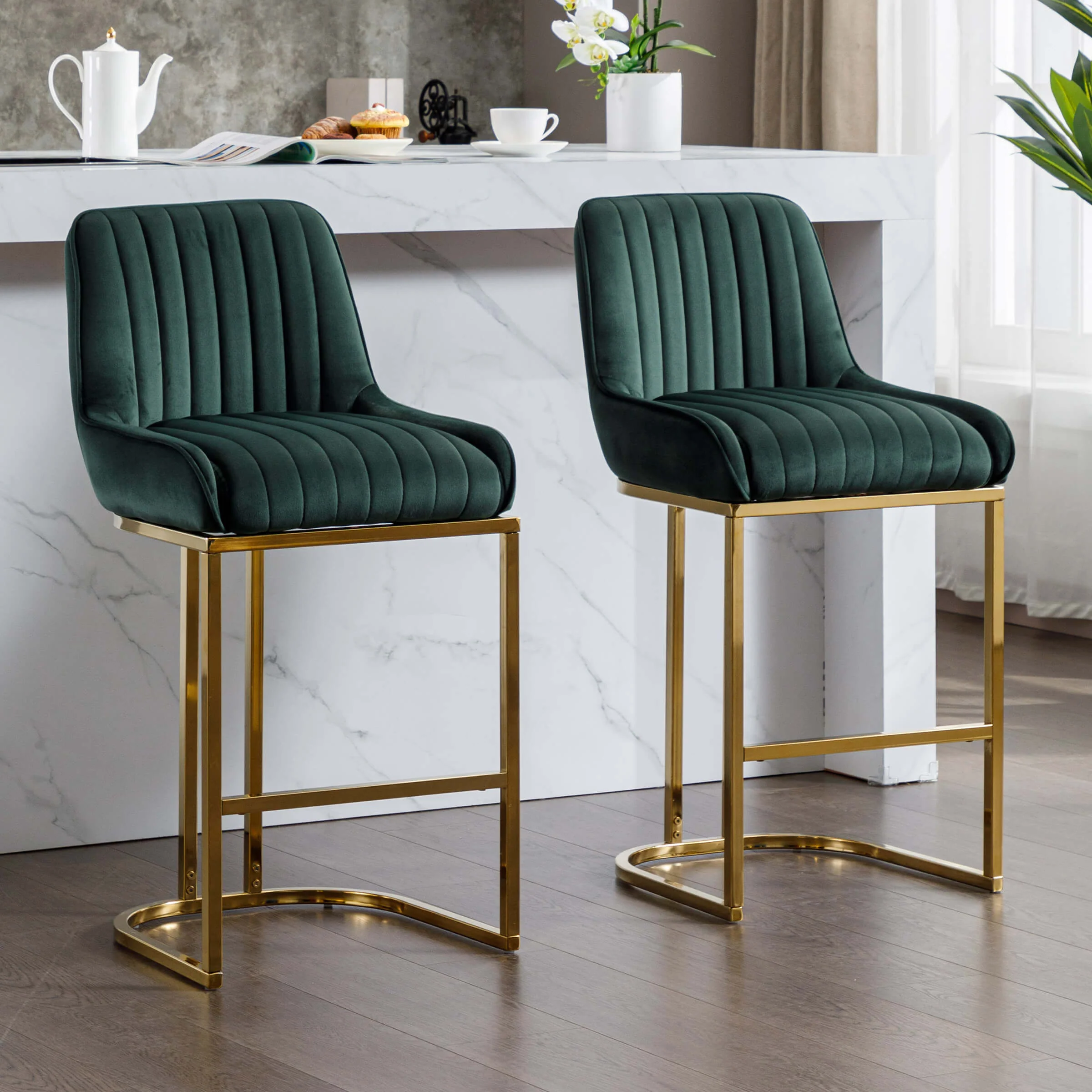 Modern Tufted Counter Stools Set of 2 - 9043CS - Image 8