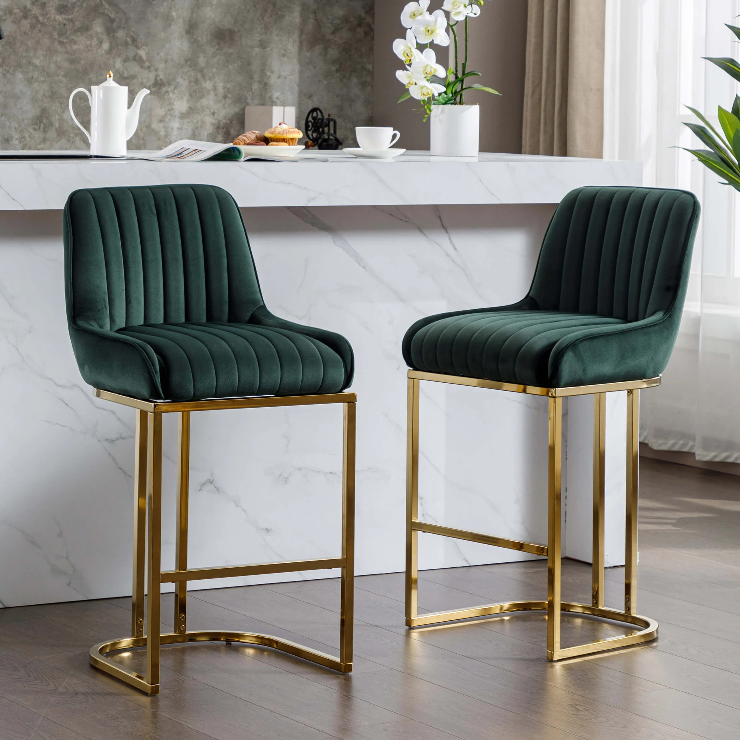 Modern Tufted Counter Stools Set of 2 - 9043CS - Image 9