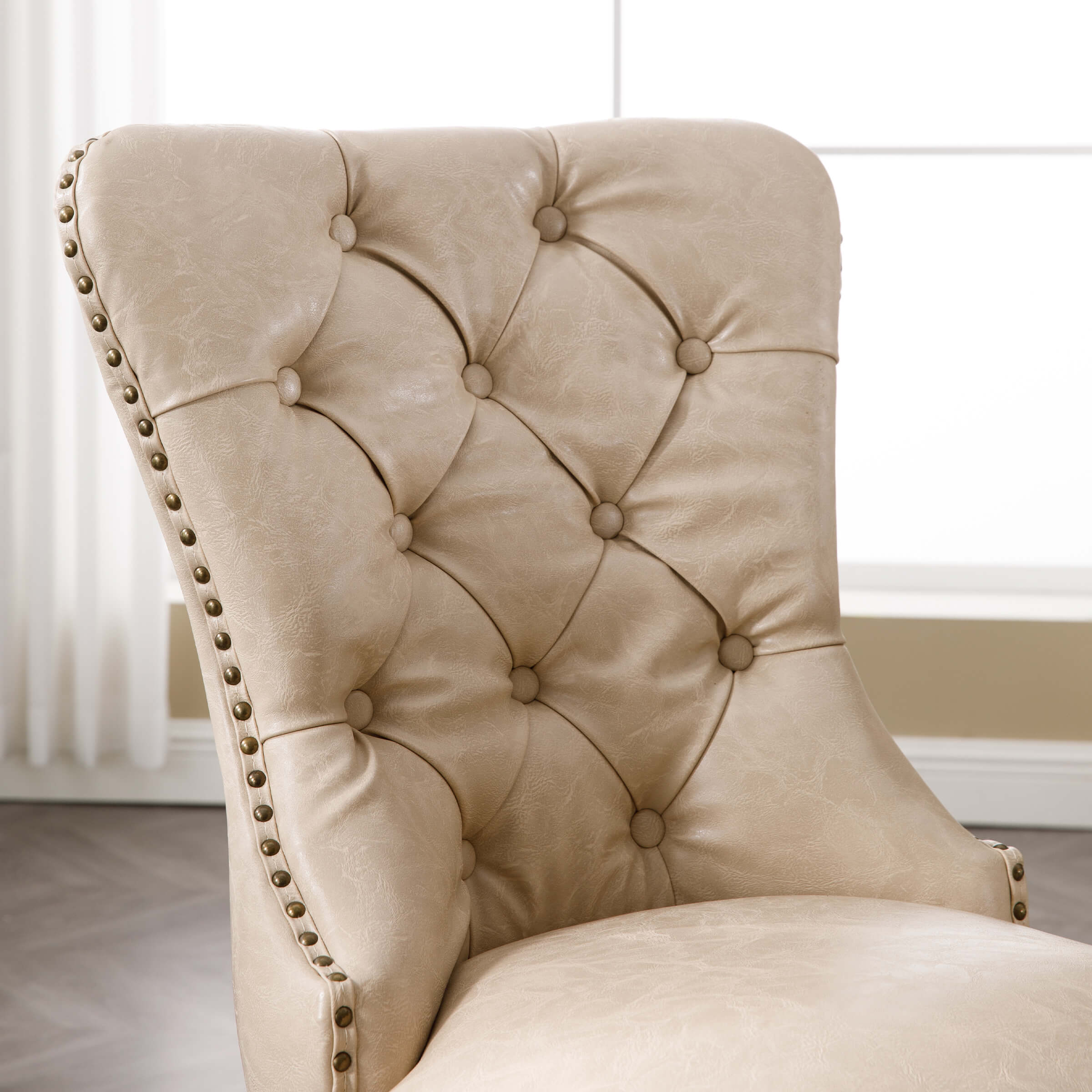Mufted Leather Dining Chairs Set of 2 - 1029DC - Image 13