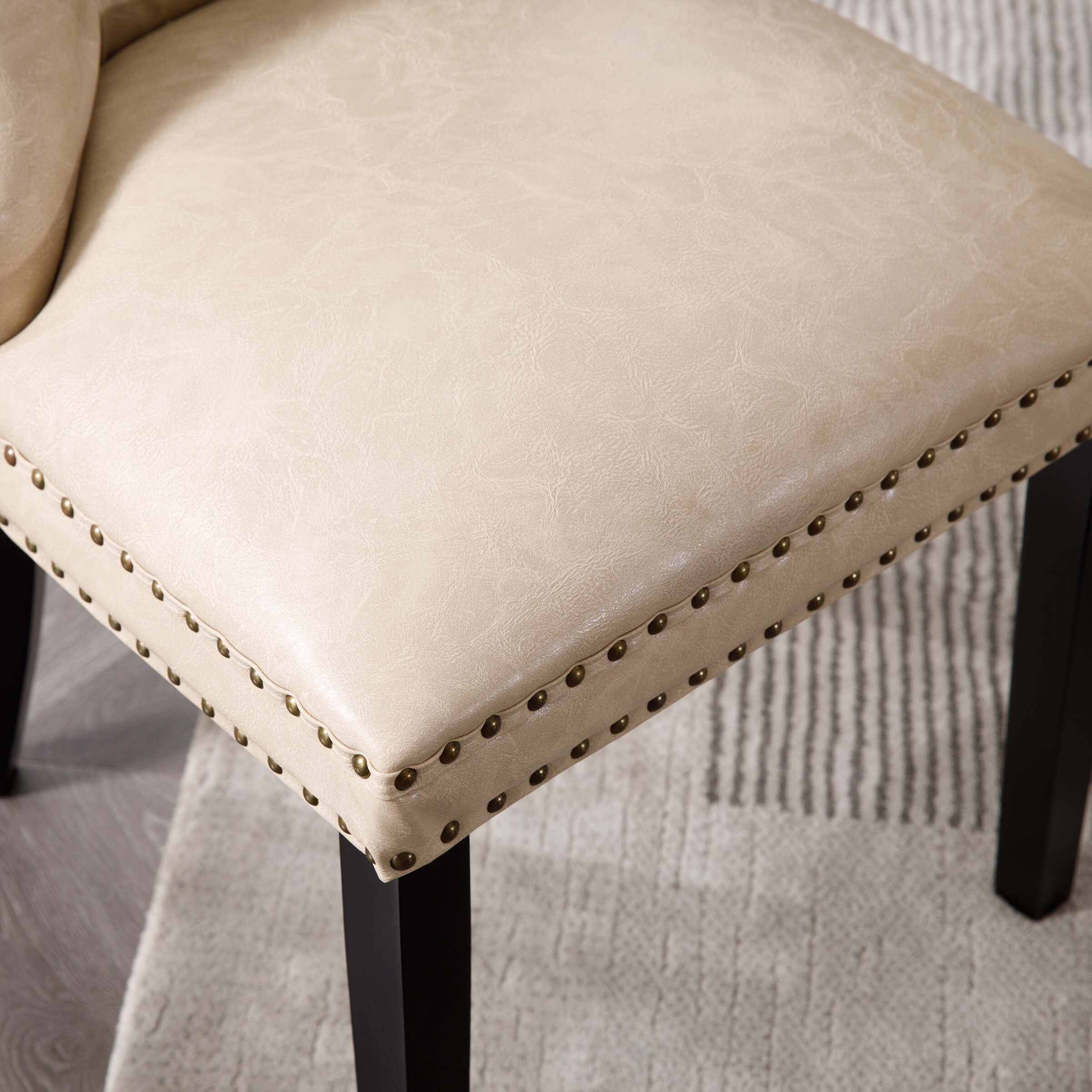 Mufted Leather Dining Chairs Set of 2 - 1029DC - Image 14