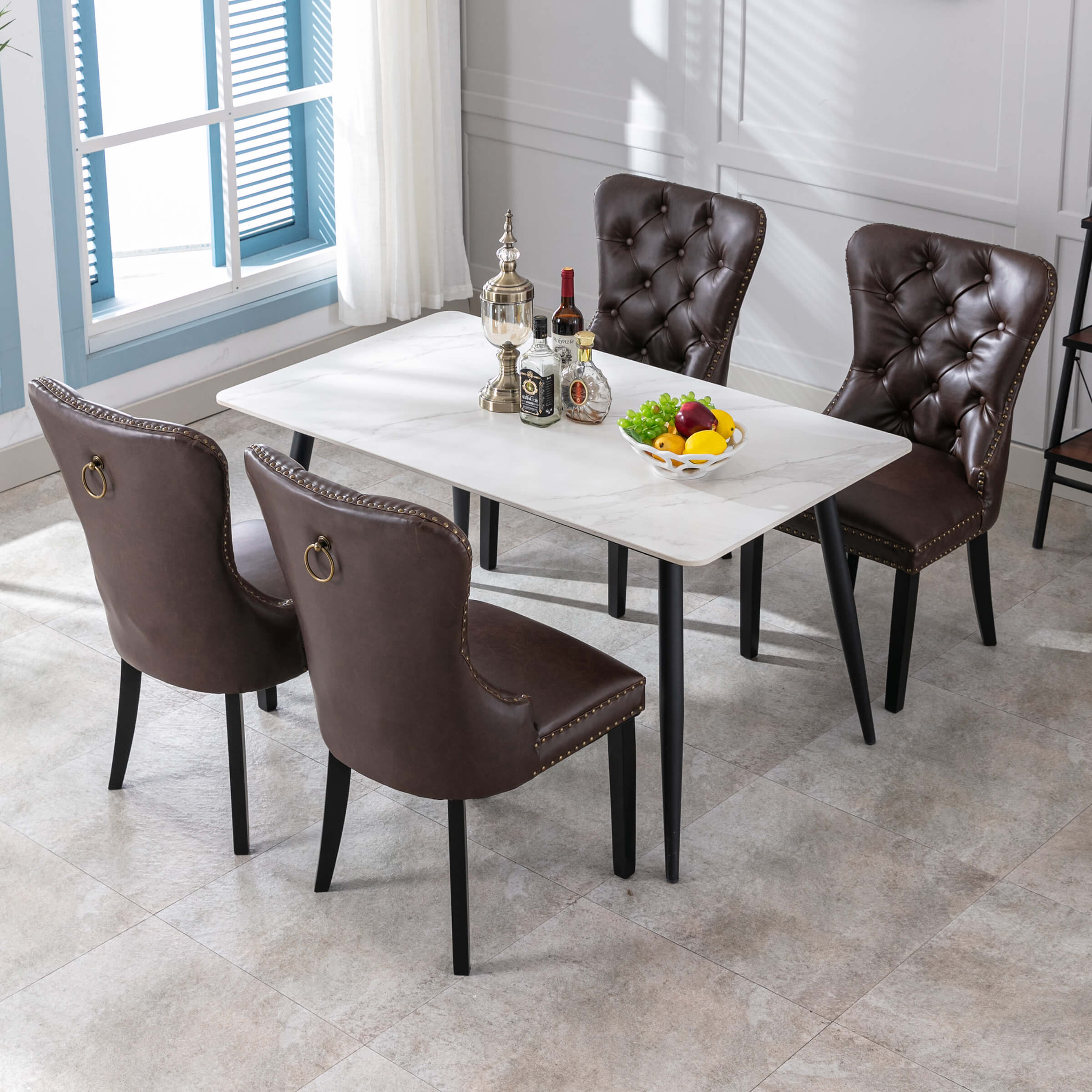 Mufted Leather Dining Chairs Set of 2 - 1029DC - Image 28