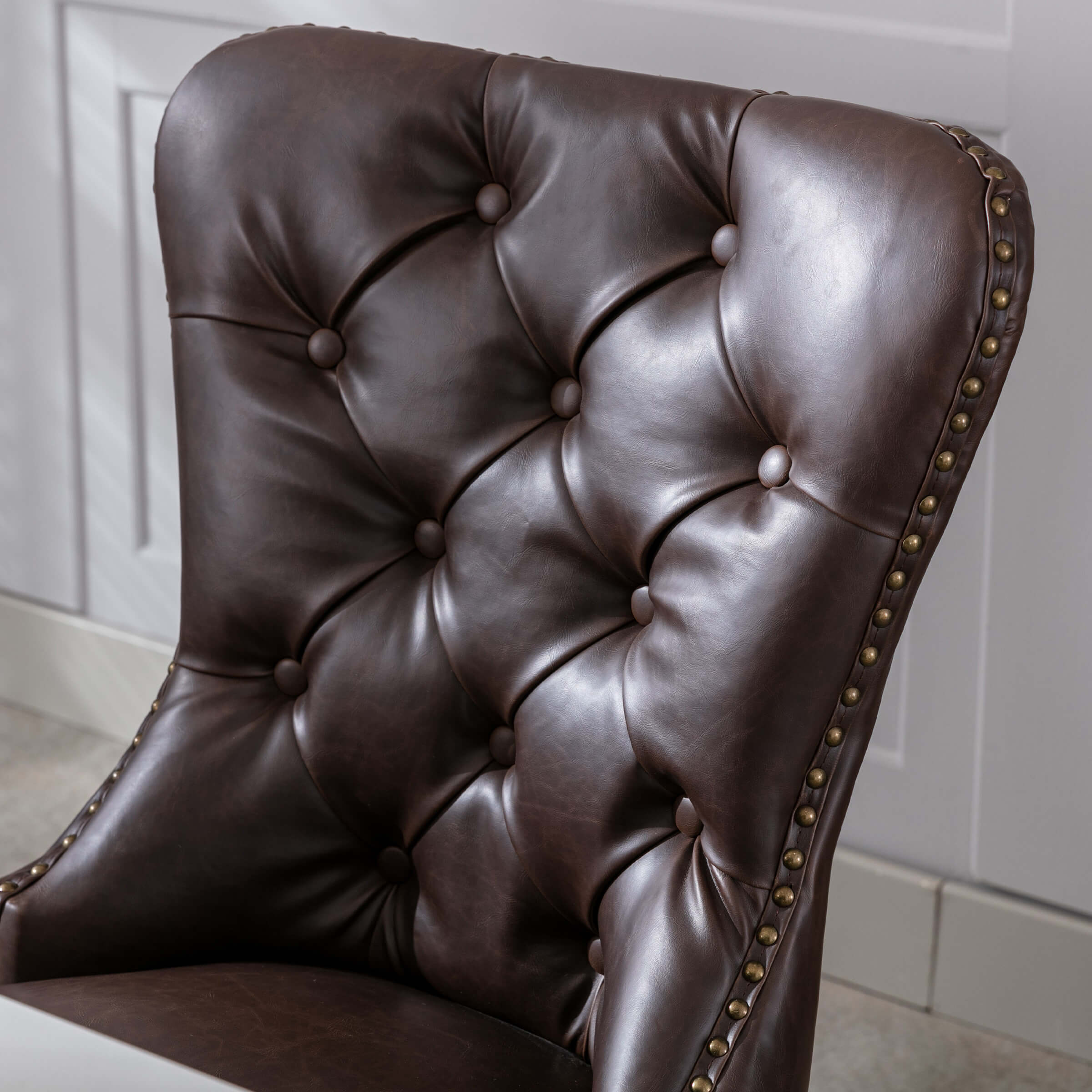 Mufted Leather Dining Chairs Set of 2 - 1029DC - Image 29
