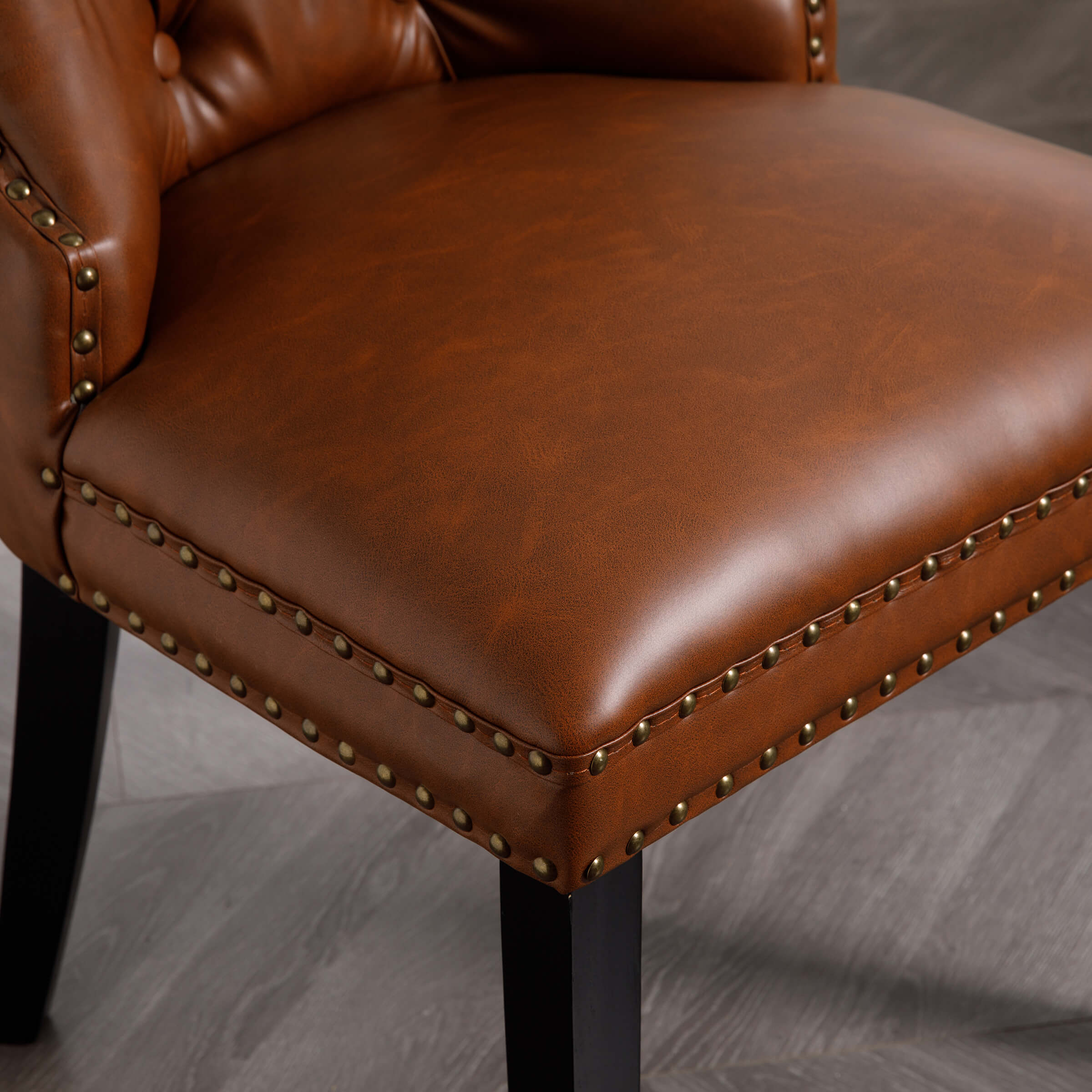 Mufted Leather Dining Chairs Set of 2 - 1029DC - Image 6