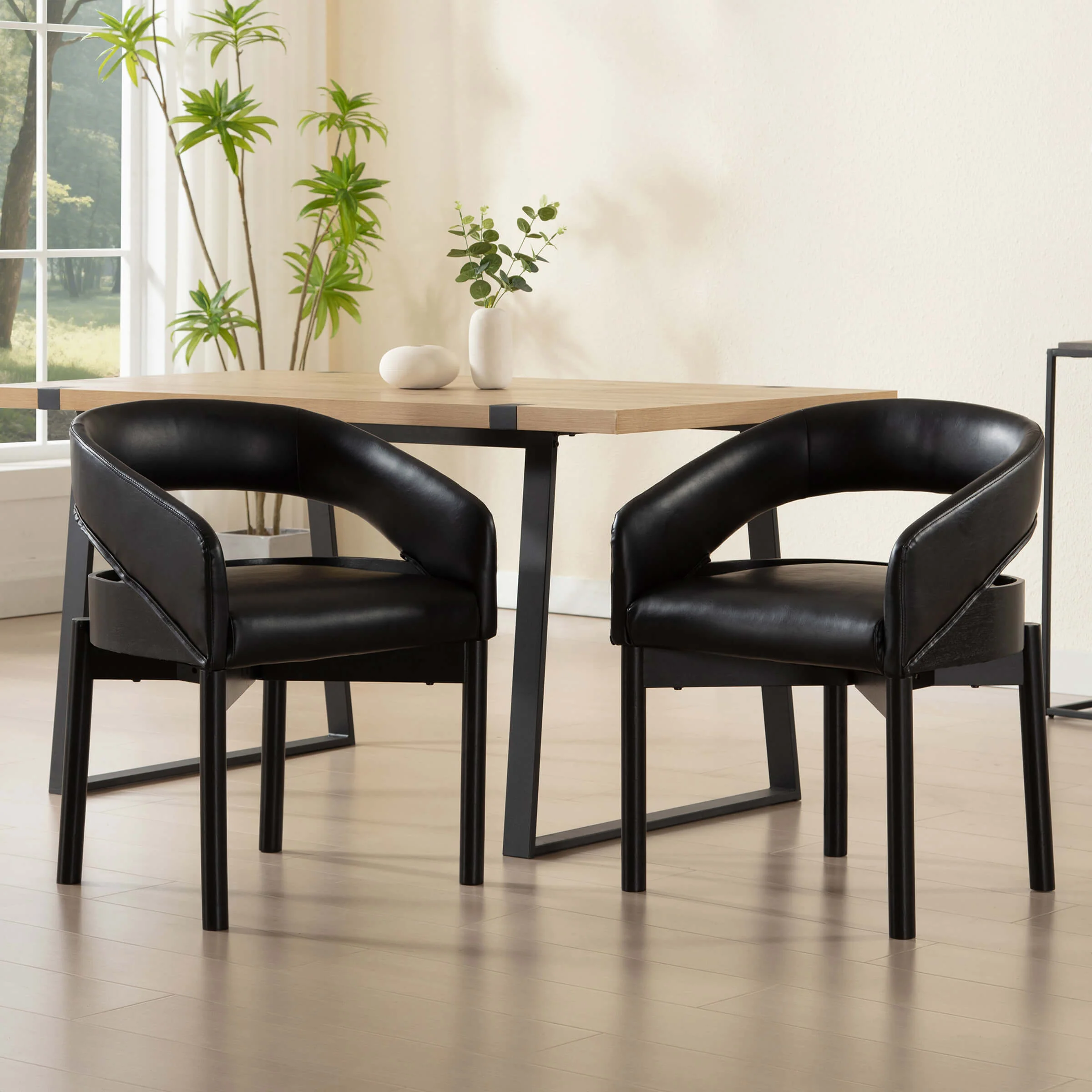 Open Barrel Curved Back Dining Chairs Set of 2 - 1999DC - Image 16