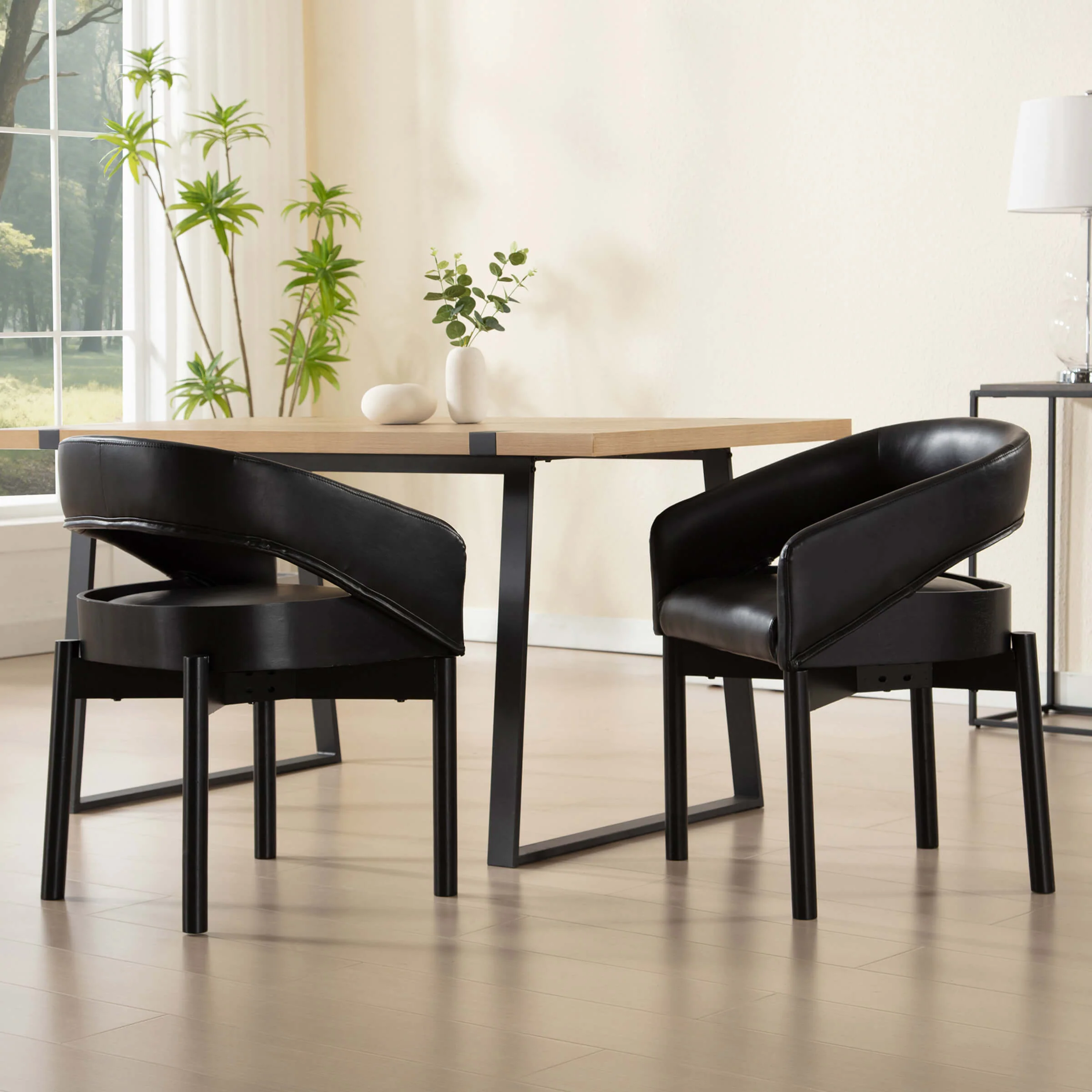 Open Barrel Curved Back Dining Chairs Set of 2 - 1999DC - Image 17