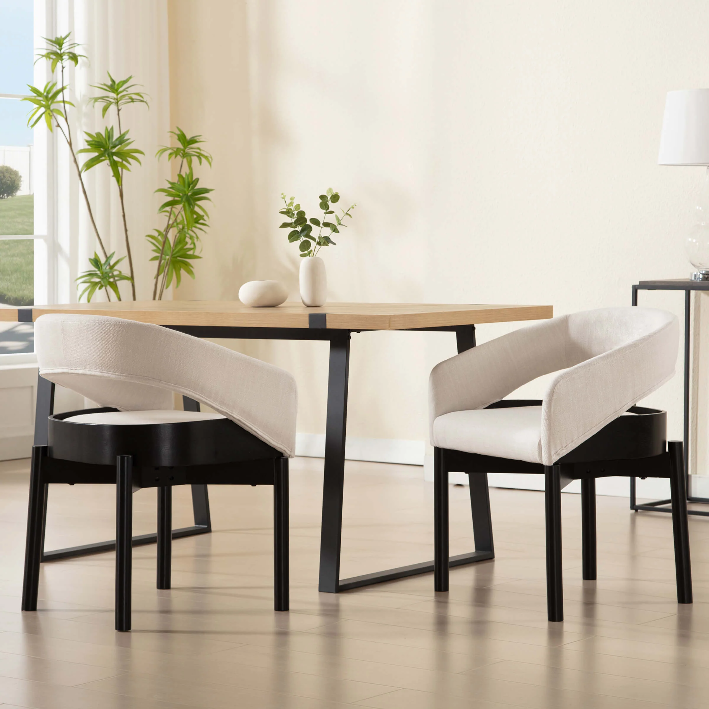 Open Barrel Curved Back Dining Chairs Set of 2 - 1999DC - Image 2