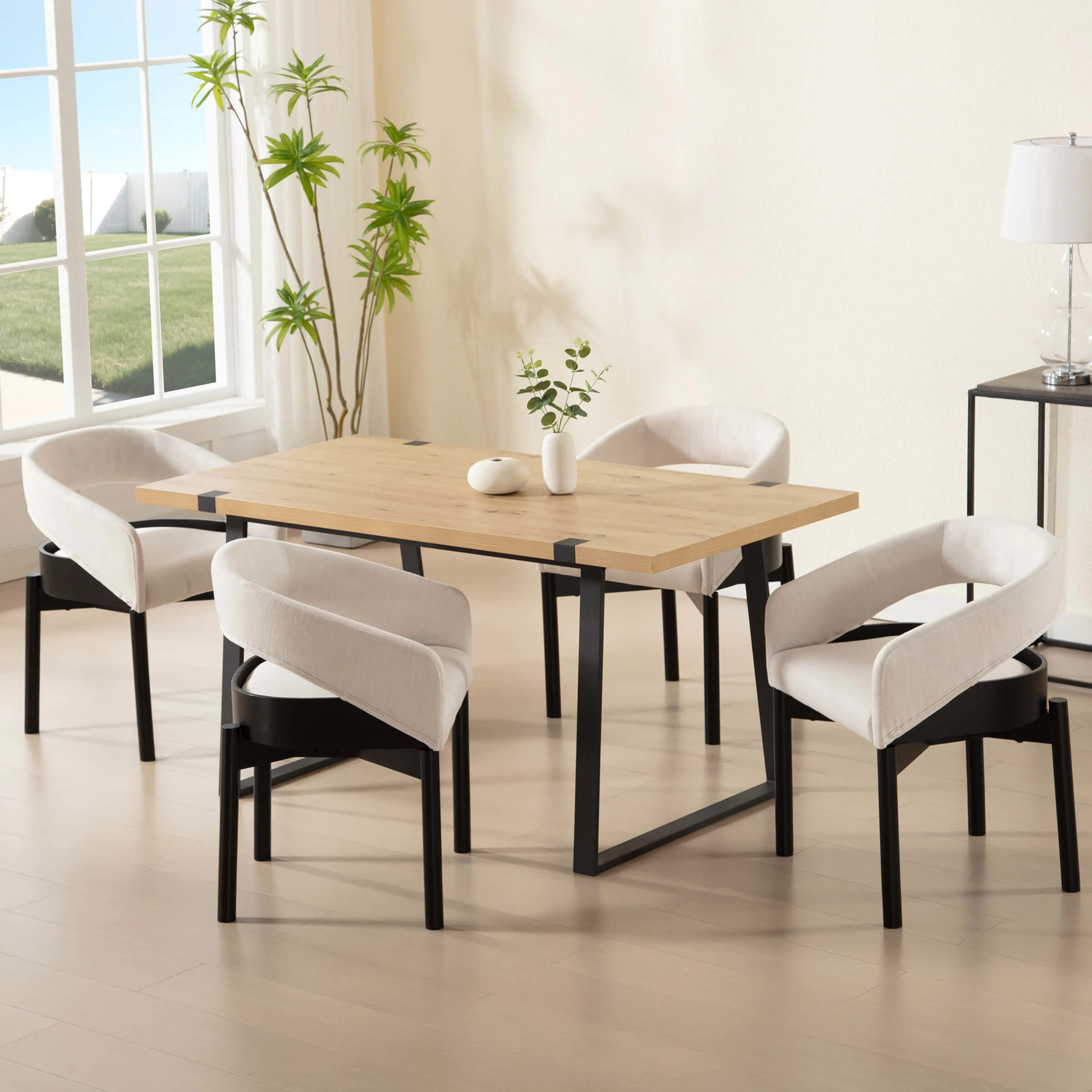 Open Barrel Curved Back Dining Chairs Set of 2 - 1999DC - Image 3