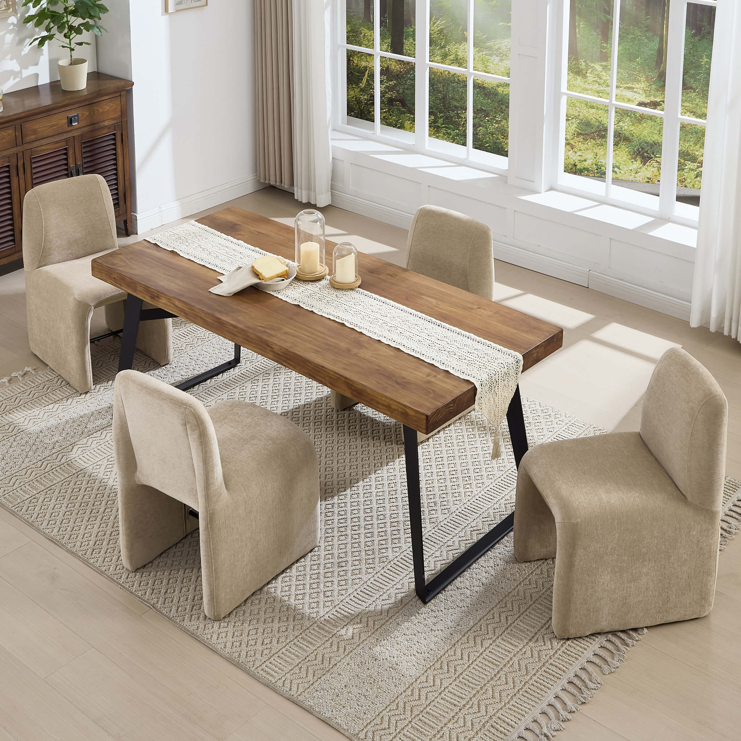 Upholstered Dining Chairs Set with Deep Seat and Curved Back - 3170DC - Image 12