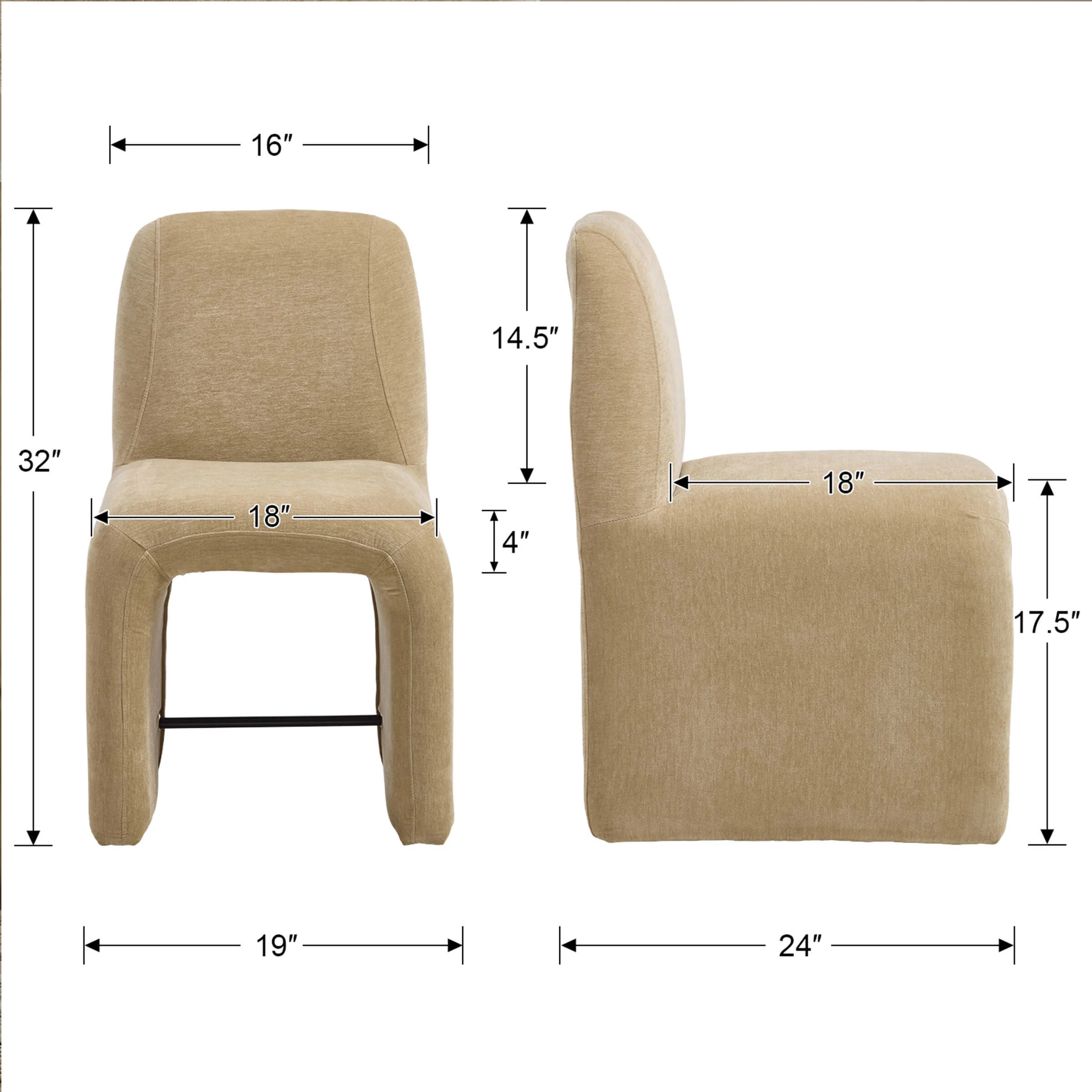 Upholstered Dining Chairs Set with Deep Seat and Curved Back - 3170DC - Image 18