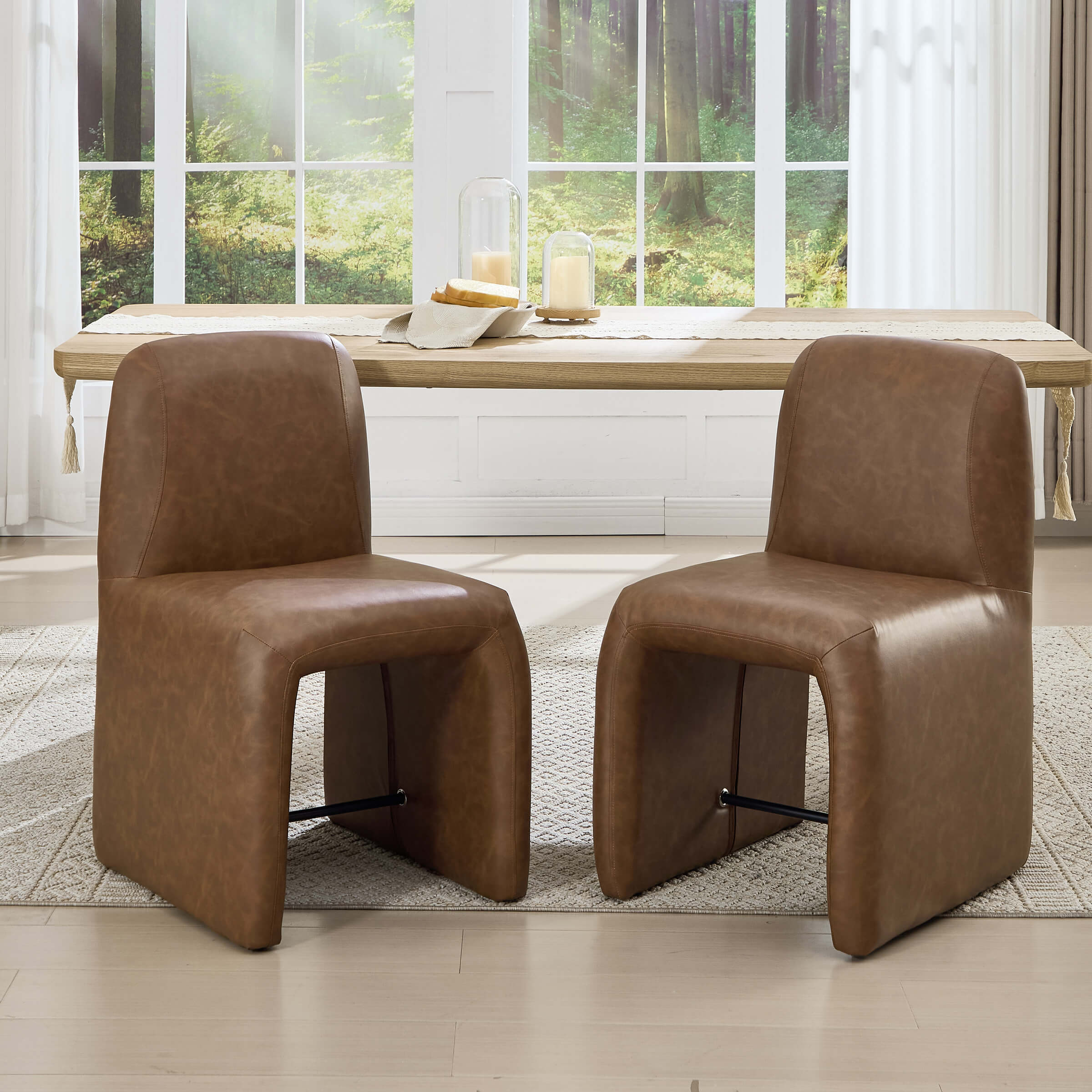 Upholstered Dining Chairs Set with Deep Seat and Curved Back - 3170DC - Image 20