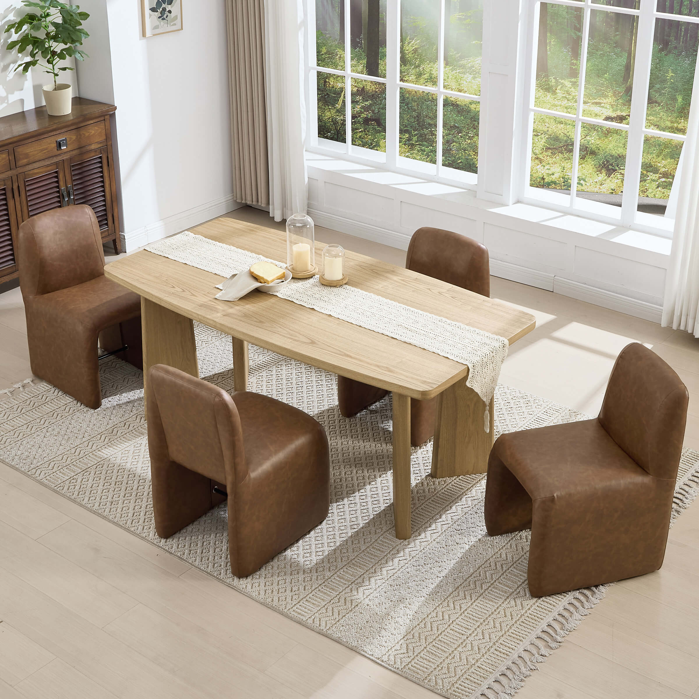 Upholstered Dining Chairs Set with Deep Seat and Curved Back - 3170DC - Image 21