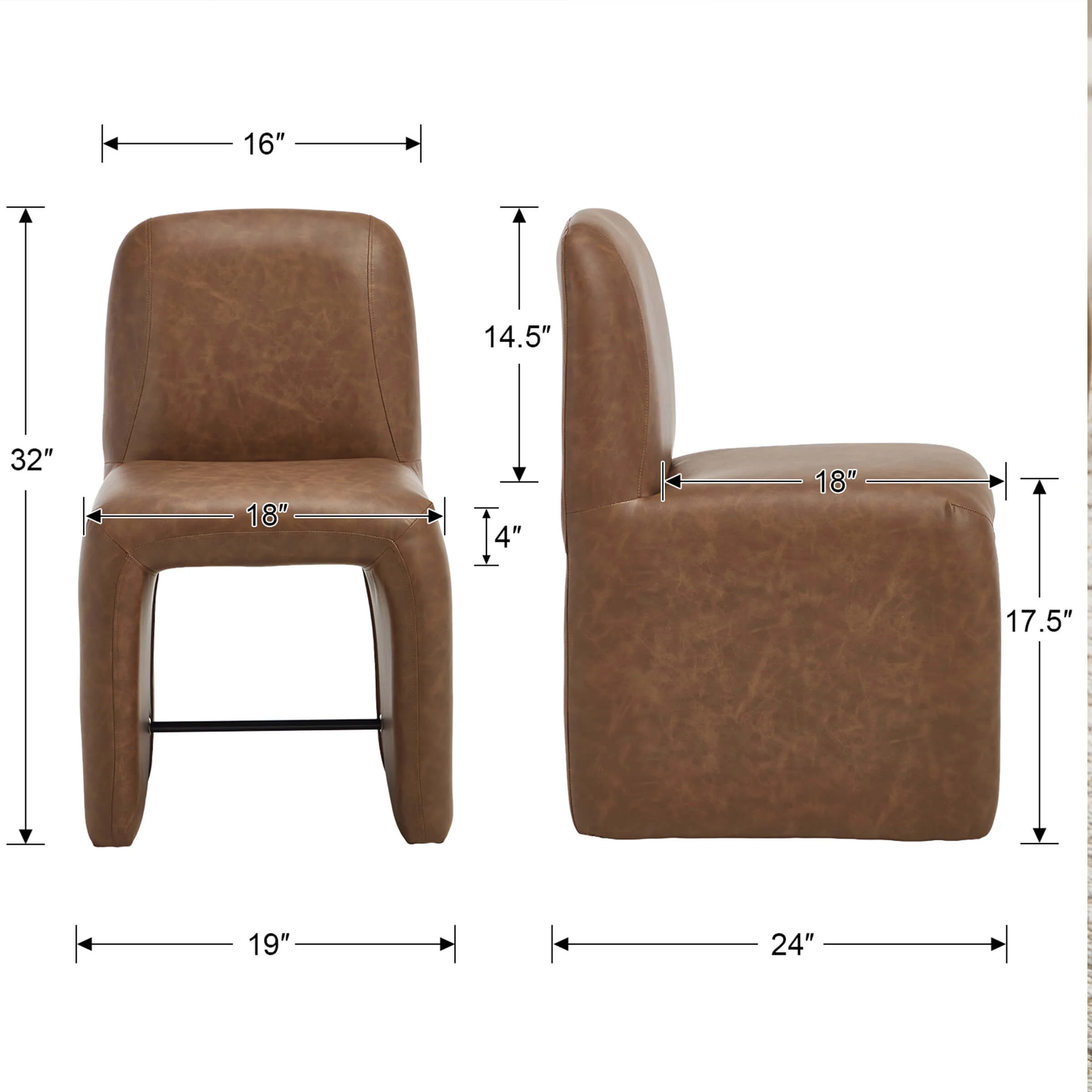 Upholstered Dining Chairs Set with Deep Seat and Curved Back - 3170DC - Image 27