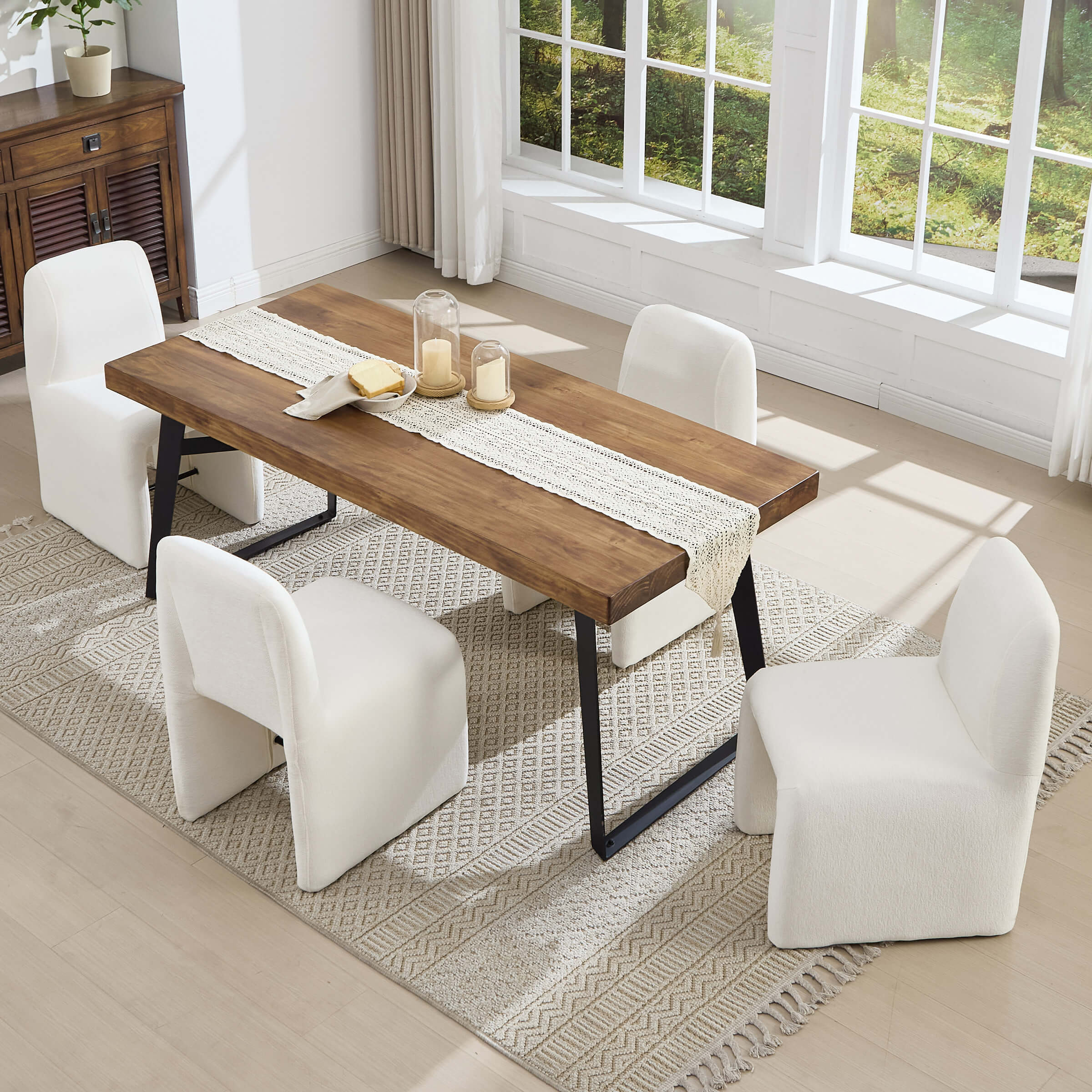 Upholstered Dining Chairs Set with Deep Seat and Curved Back - 3170DC - Image 3