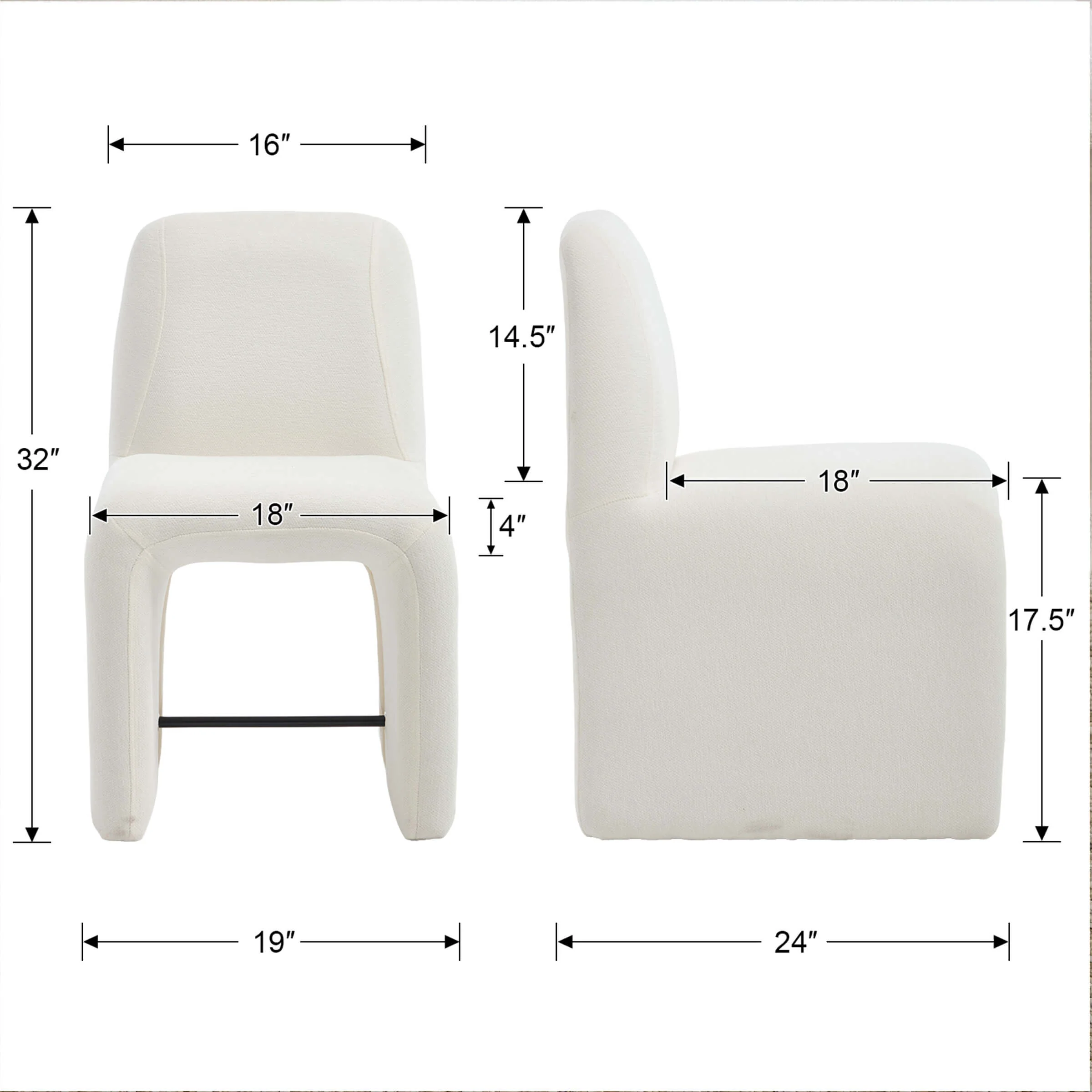Upholstered Dining Chairs Set with Deep Seat and Curved Back - 3170DC - Image 9
