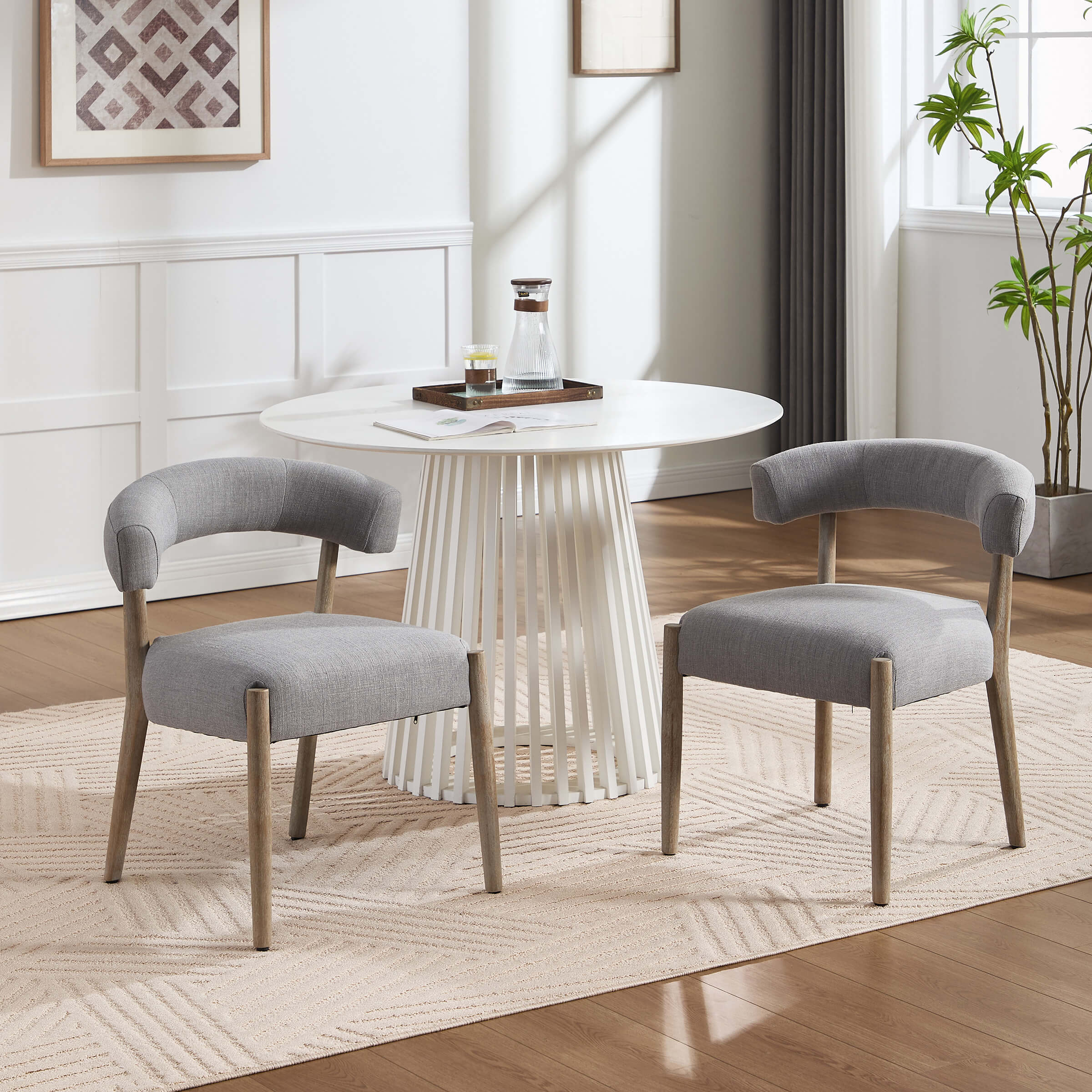 Curved Open Back Kitchen Chairs Set of 2 - 10077DC - Image 10