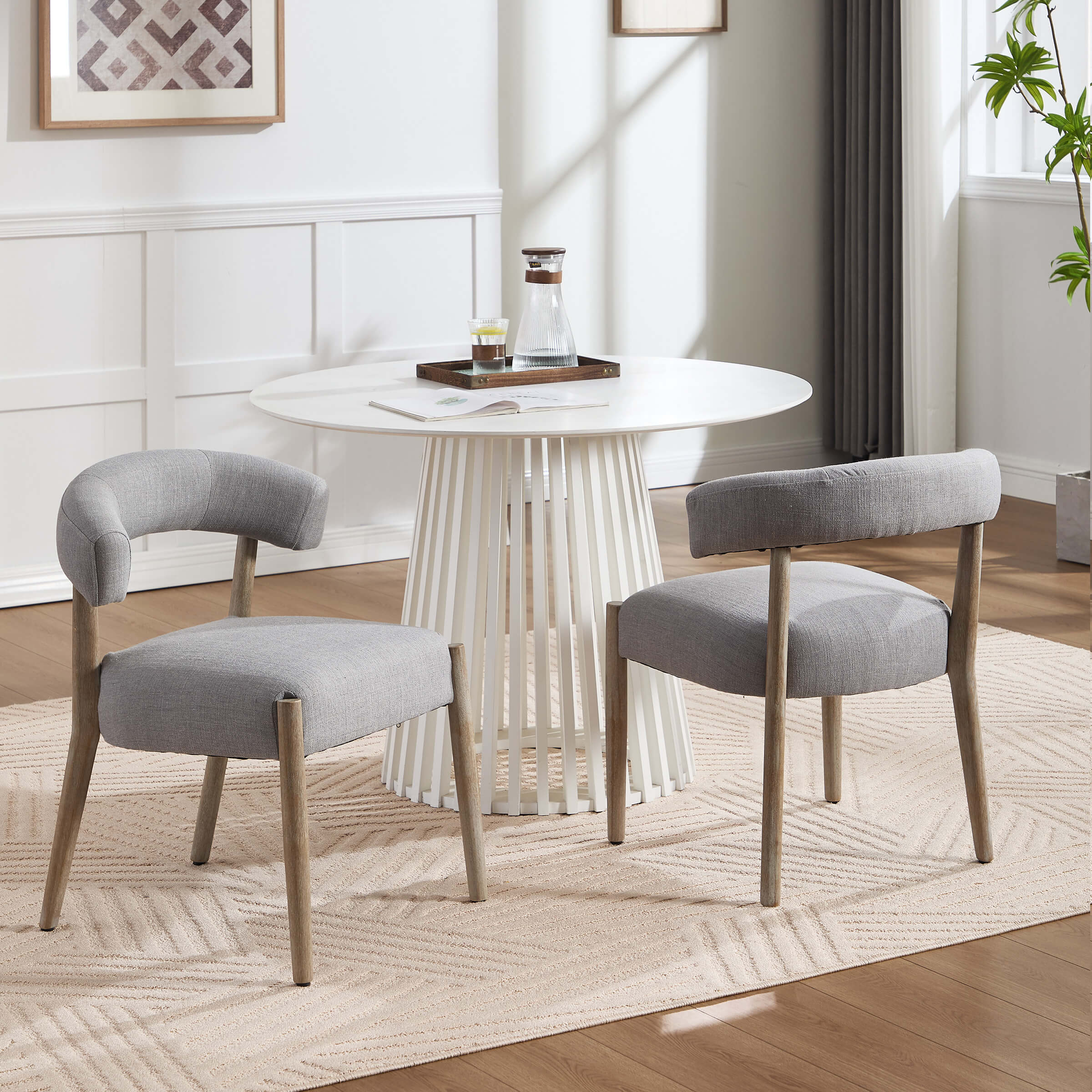 Curved Open Back Kitchen Chairs Set of 2 - 10077DC - Image 11