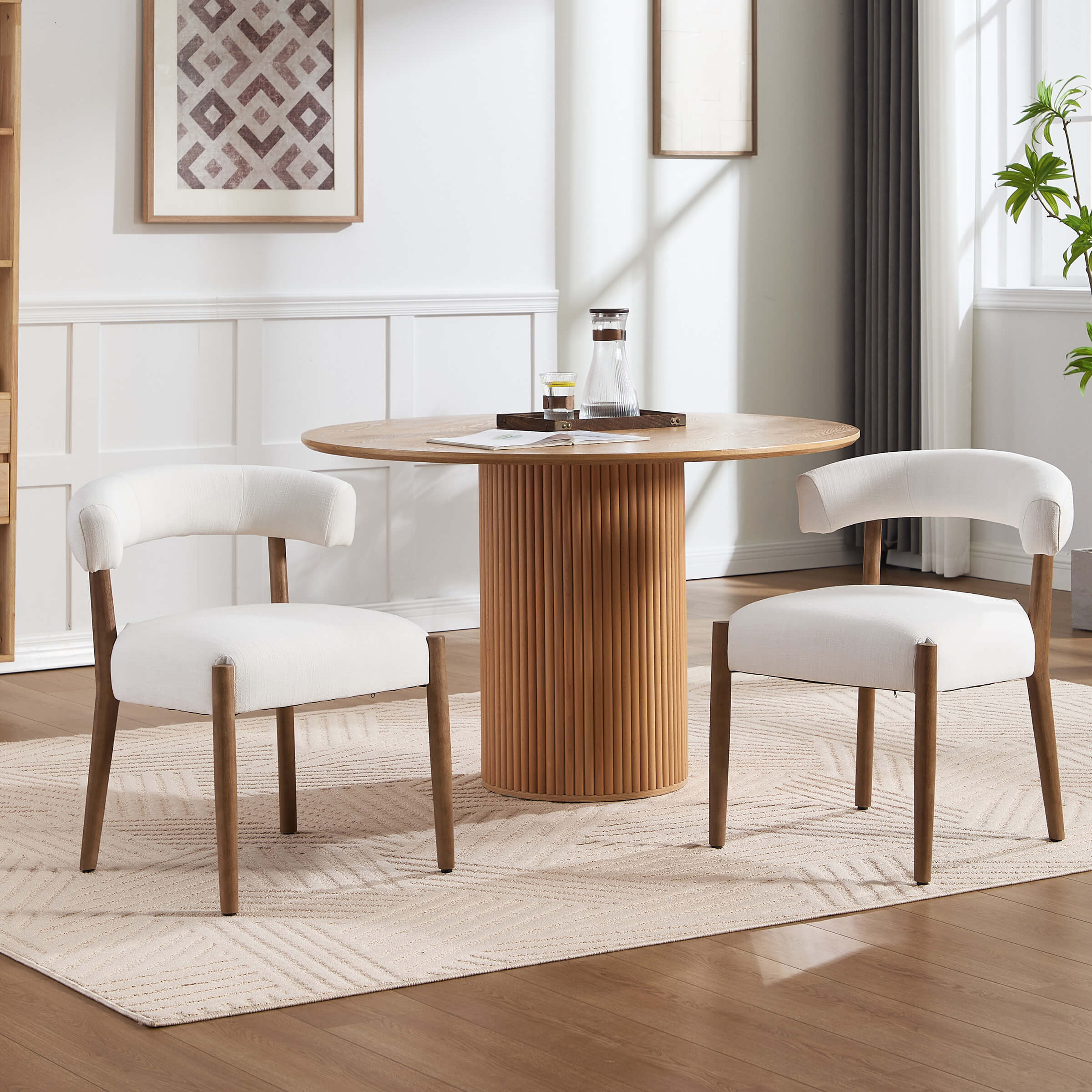 Curved Open Back Kitchen Chairs Set of 2 - 10077DC - Image 19
