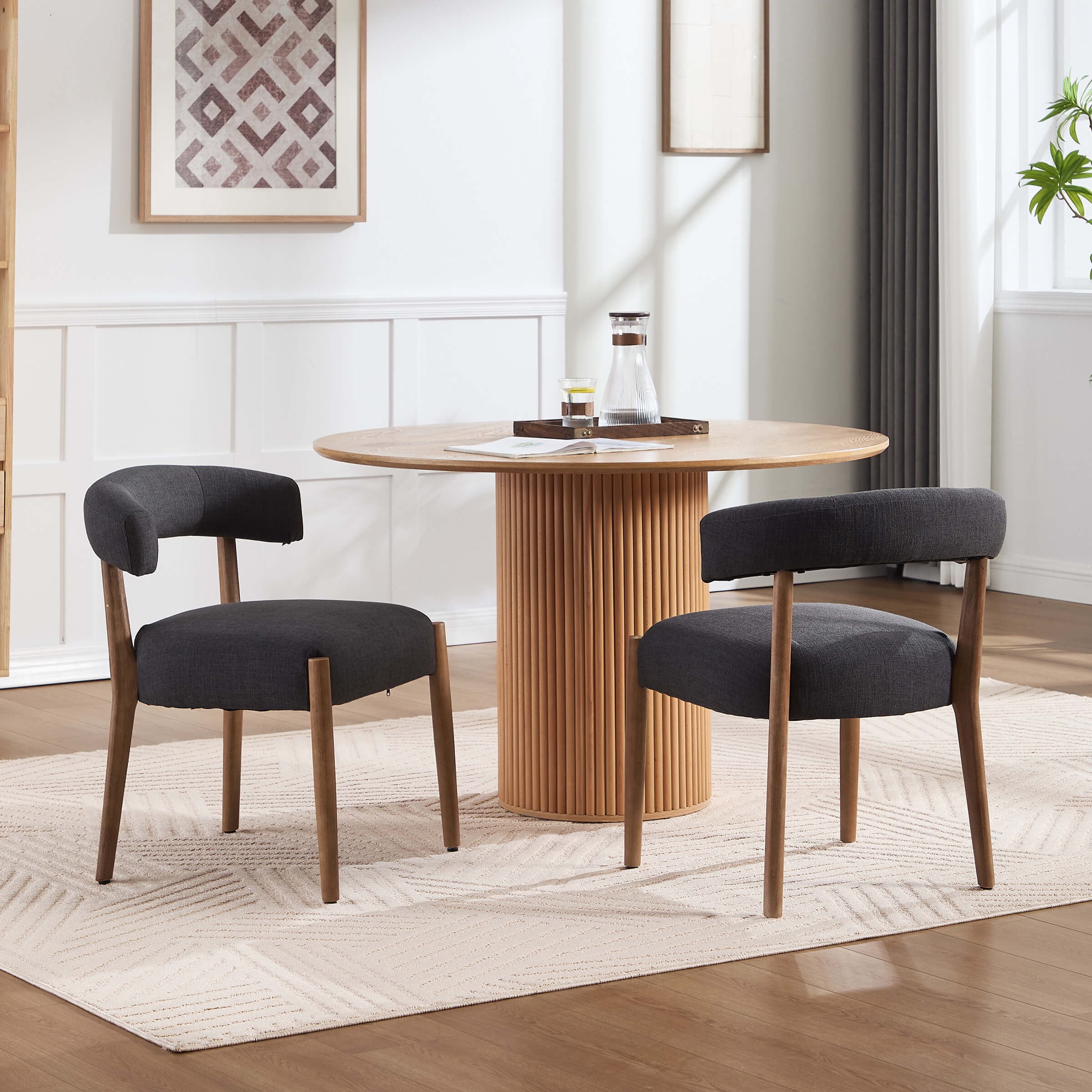 Curved Open Back Kitchen Chairs Set of 2 - 10077DC - Image 2