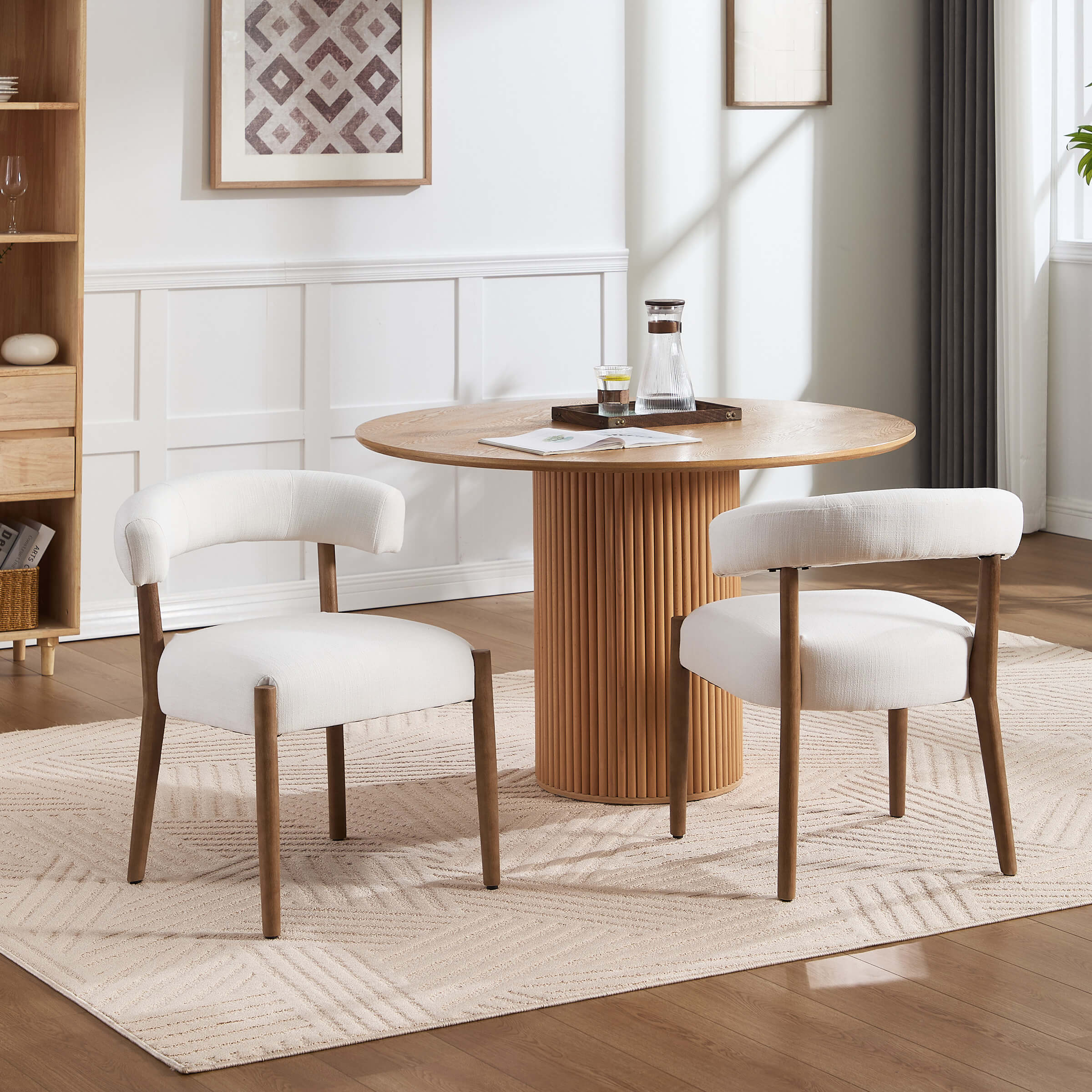 Curved Open Back Kitchen Chairs Set of 2 - 10077DC - Image 20