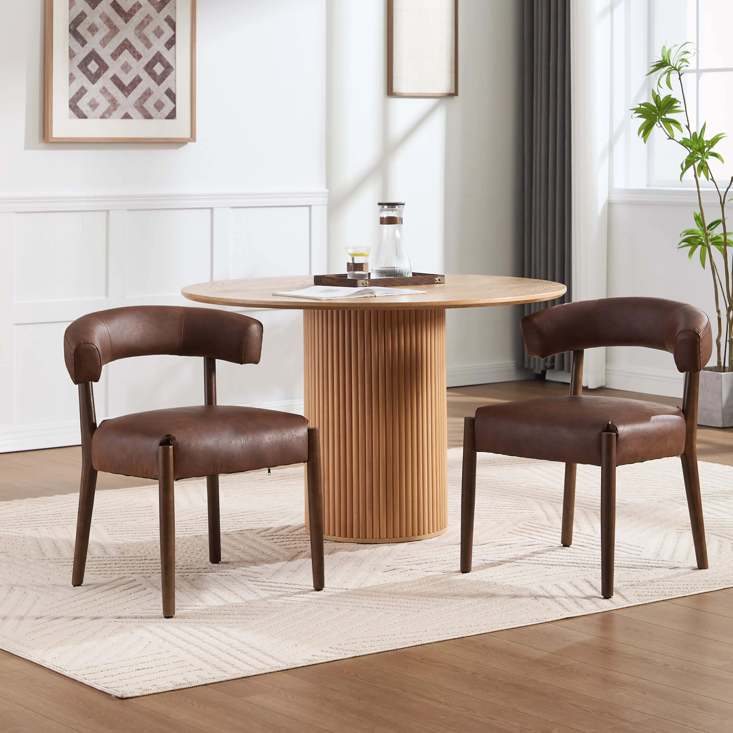 Curved Open Back Kitchen Chairs Set of 2 - 10077DC - Image 28
