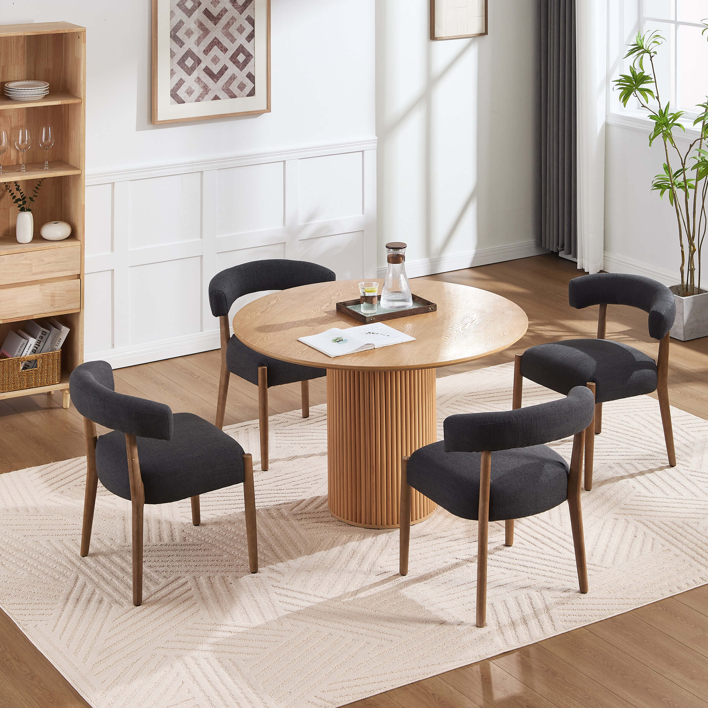 Curved Open Back Kitchen Chairs Set of 2 - 10077DC - Image 3