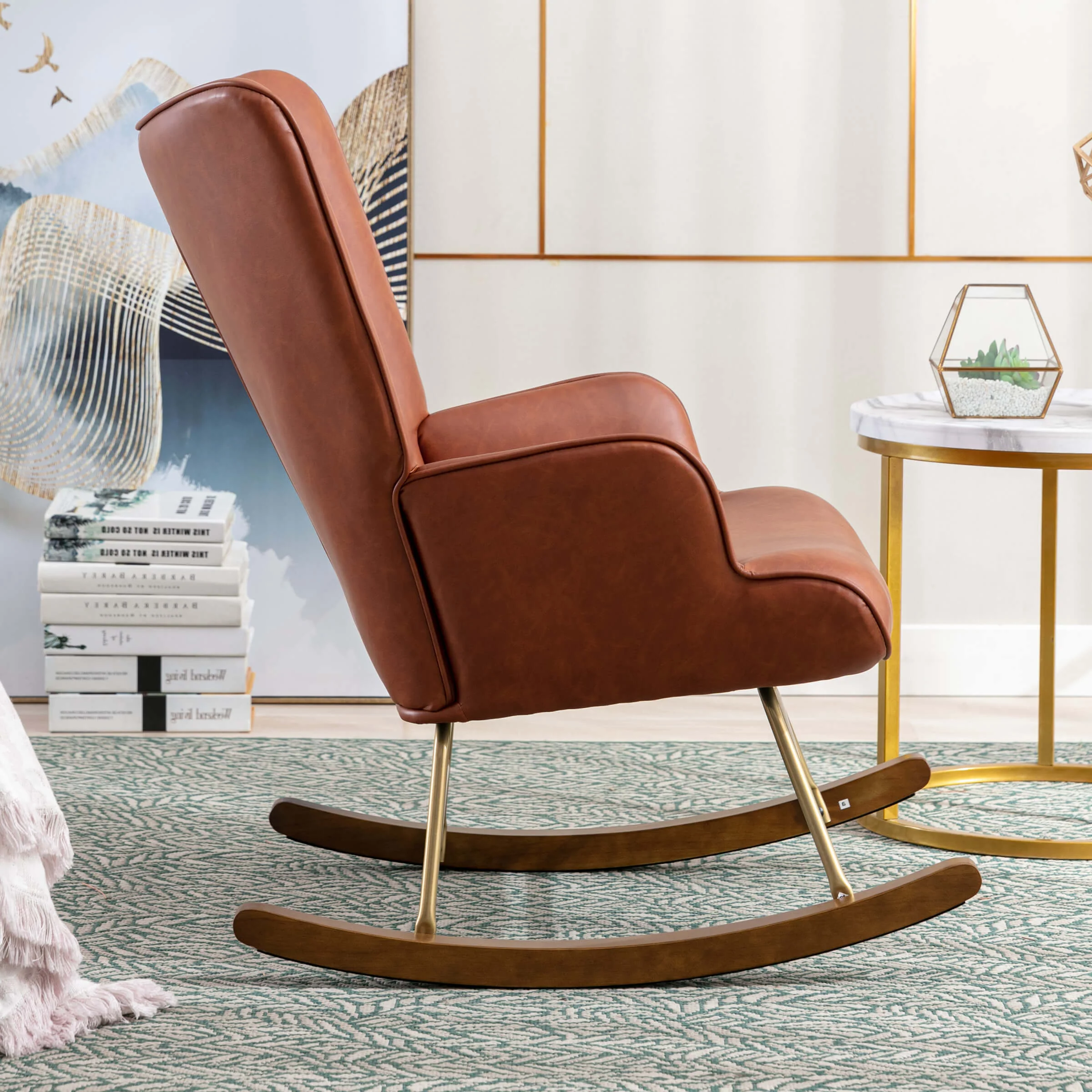 Tufted Wingback Accent Rocking Chair 1 PCS - 8901RC - Image 12