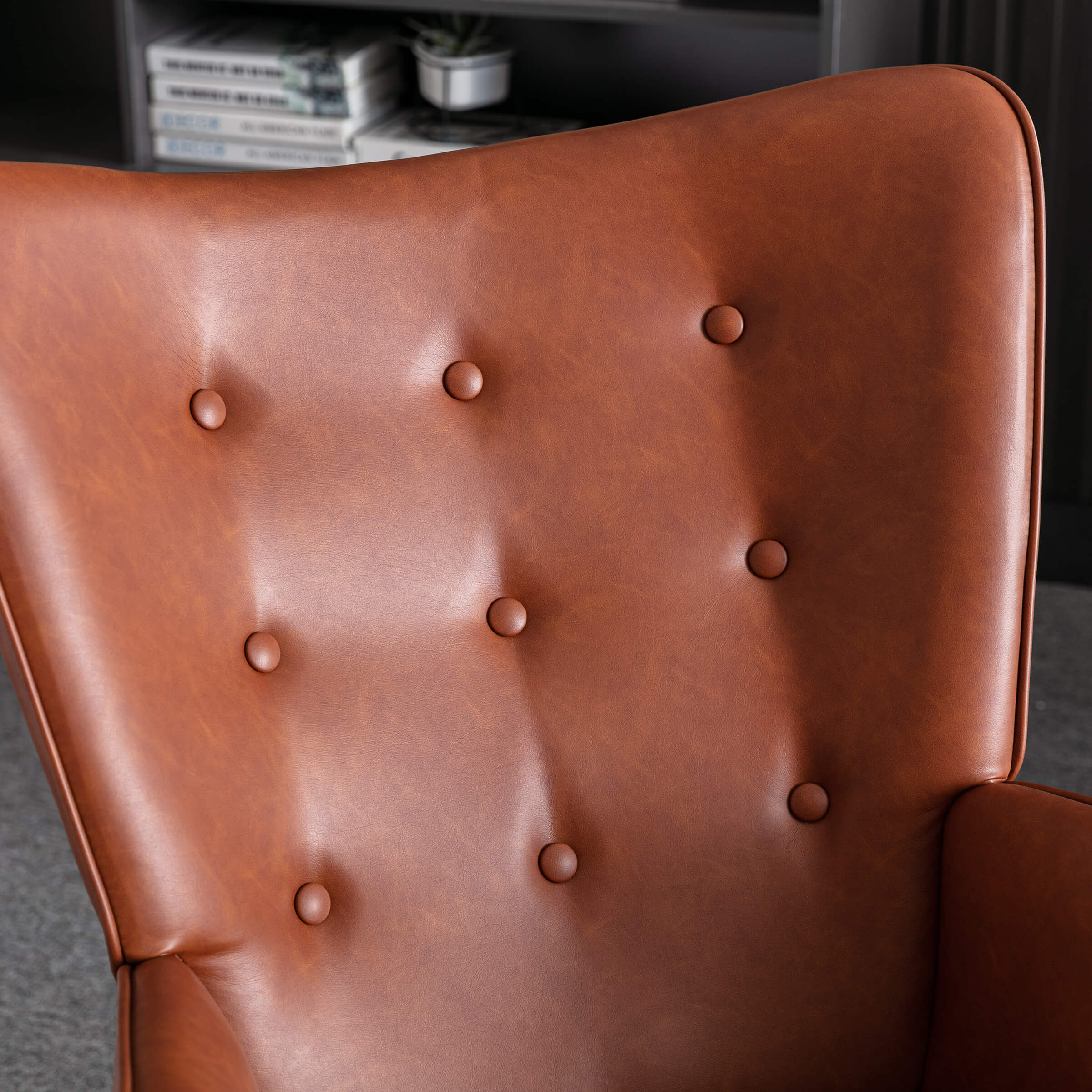 Tufted Wingback Accent Rocking Chair 1 PCS - 8901RC - Image 13