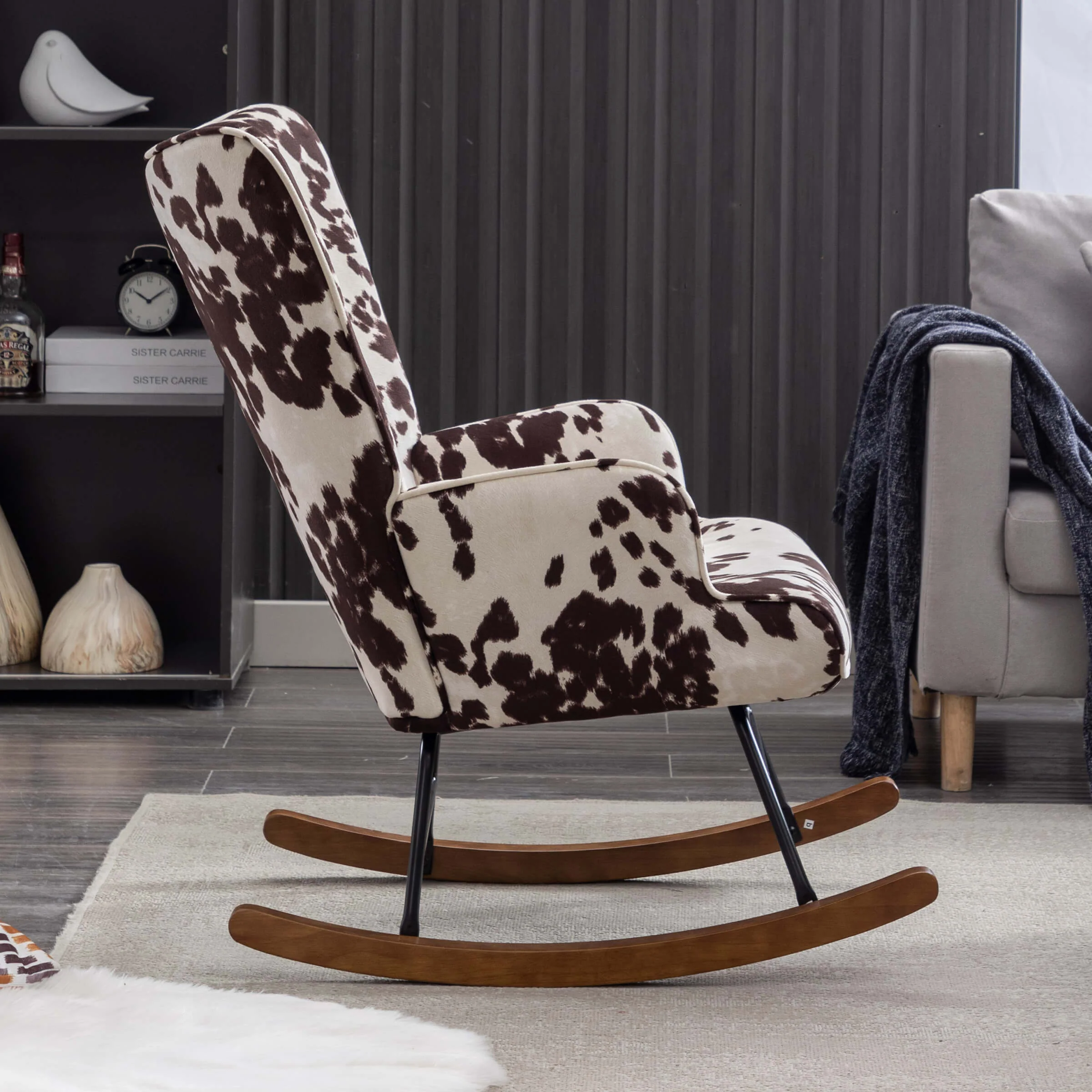 Tufted Wingback Accent Rocking Chair 1 PCS - 8901RC - Image 3