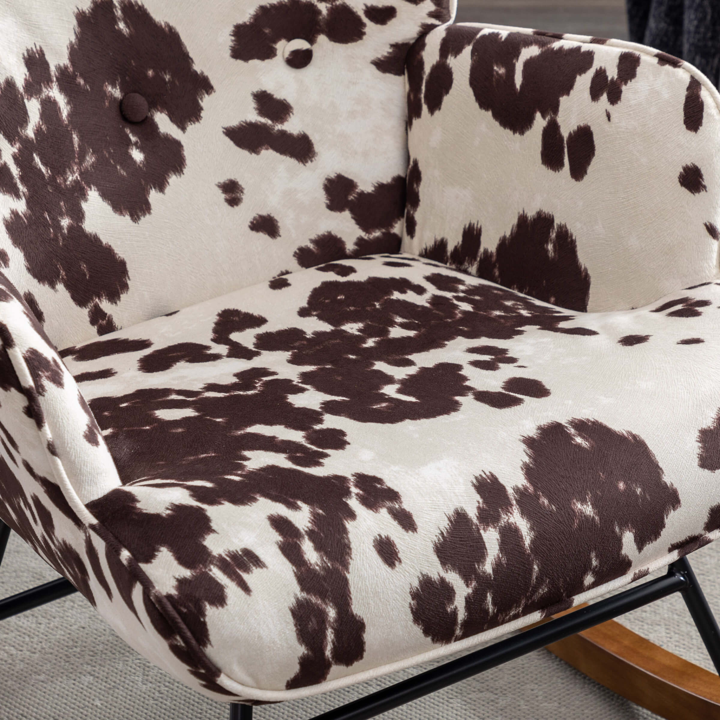 Tufted Wingback Accent Rocking Chair 1 PCS - 8901RC - Image 6