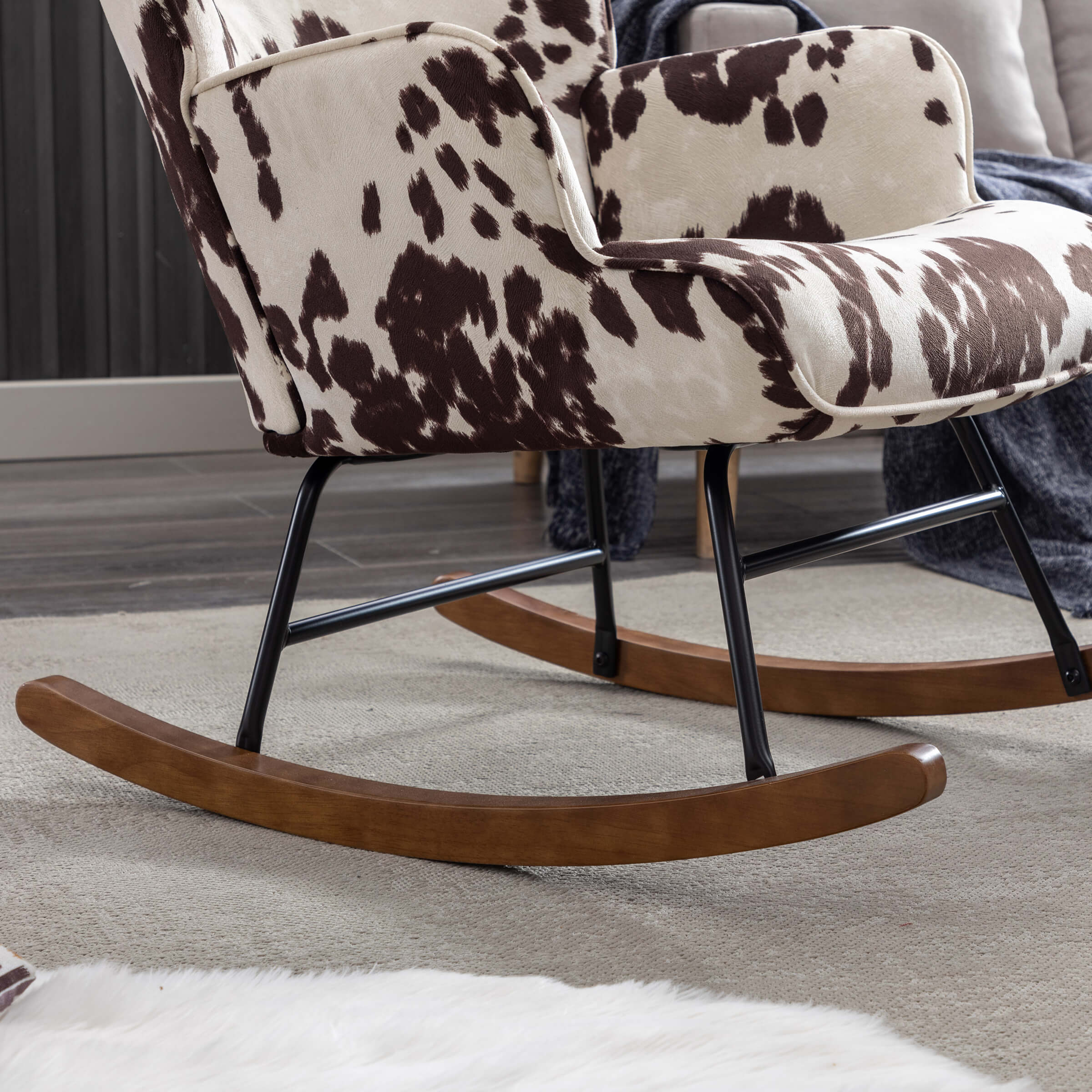 Tufted Wingback Accent Rocking Chair 1 PCS - 8901RC - Image 8