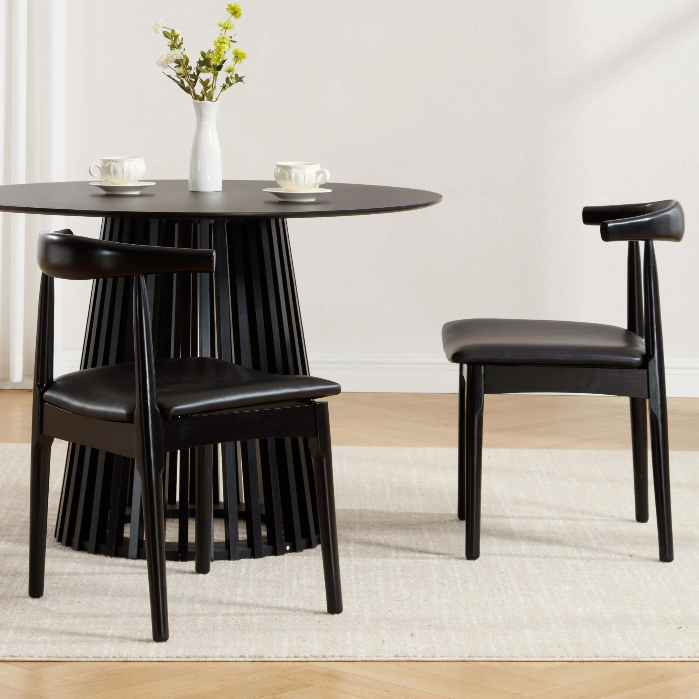 Wood Barrel Back Kitchen Chairs Set of 2 - X017DC - Image 10