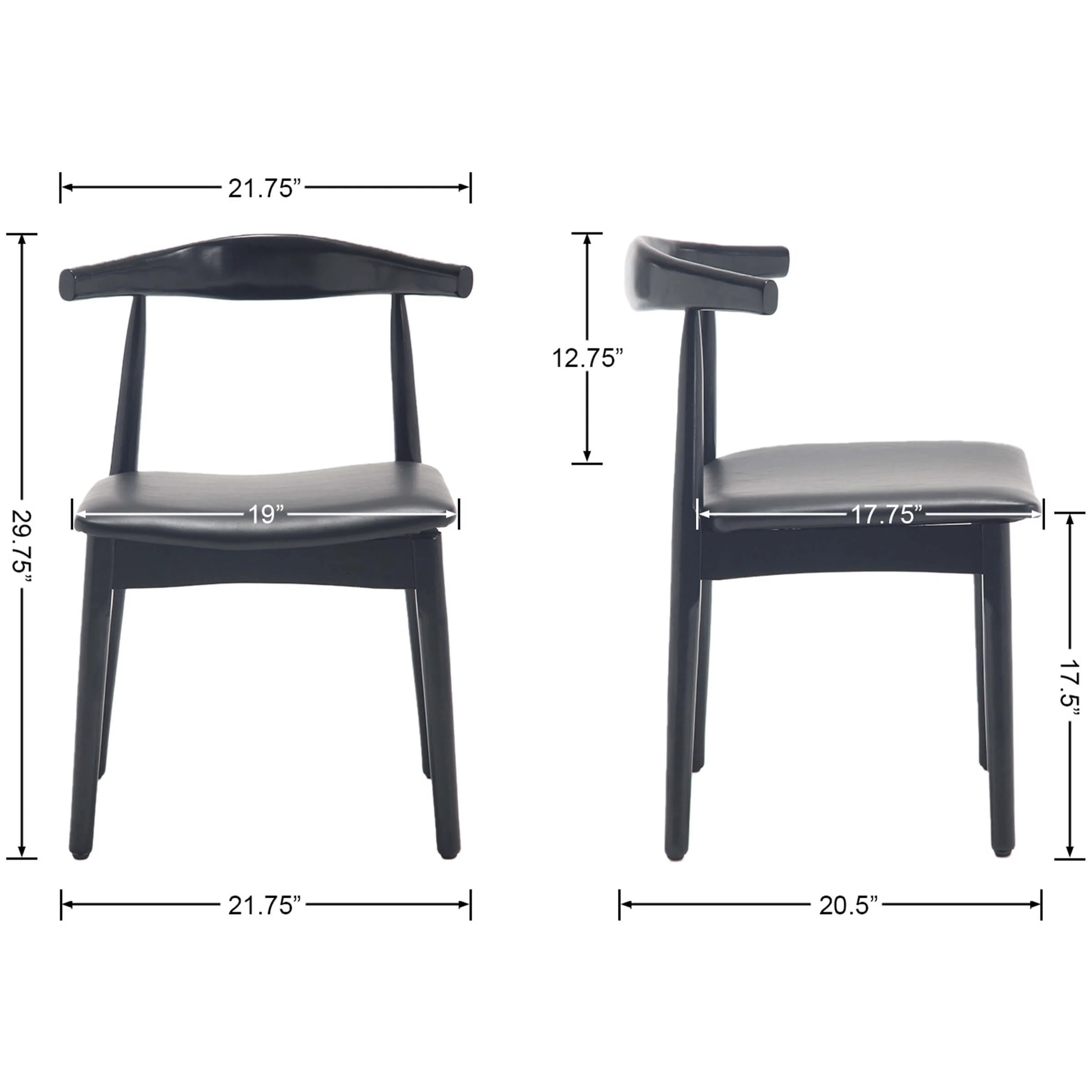 Wood Barrel Back Kitchen Chairs Set of 2 - X017DC - Image 15