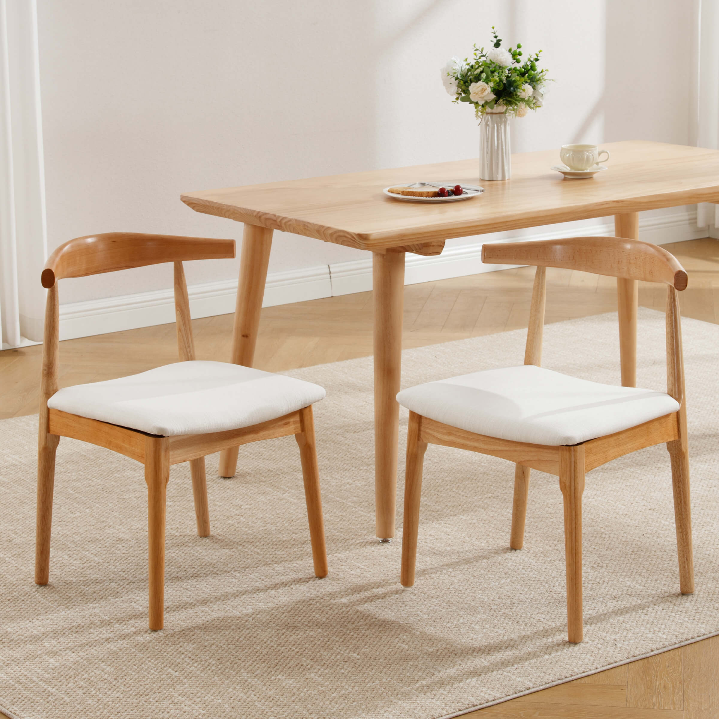 Wood Barrel Back Kitchen Chairs Set of 2 - X017DC - Image 16