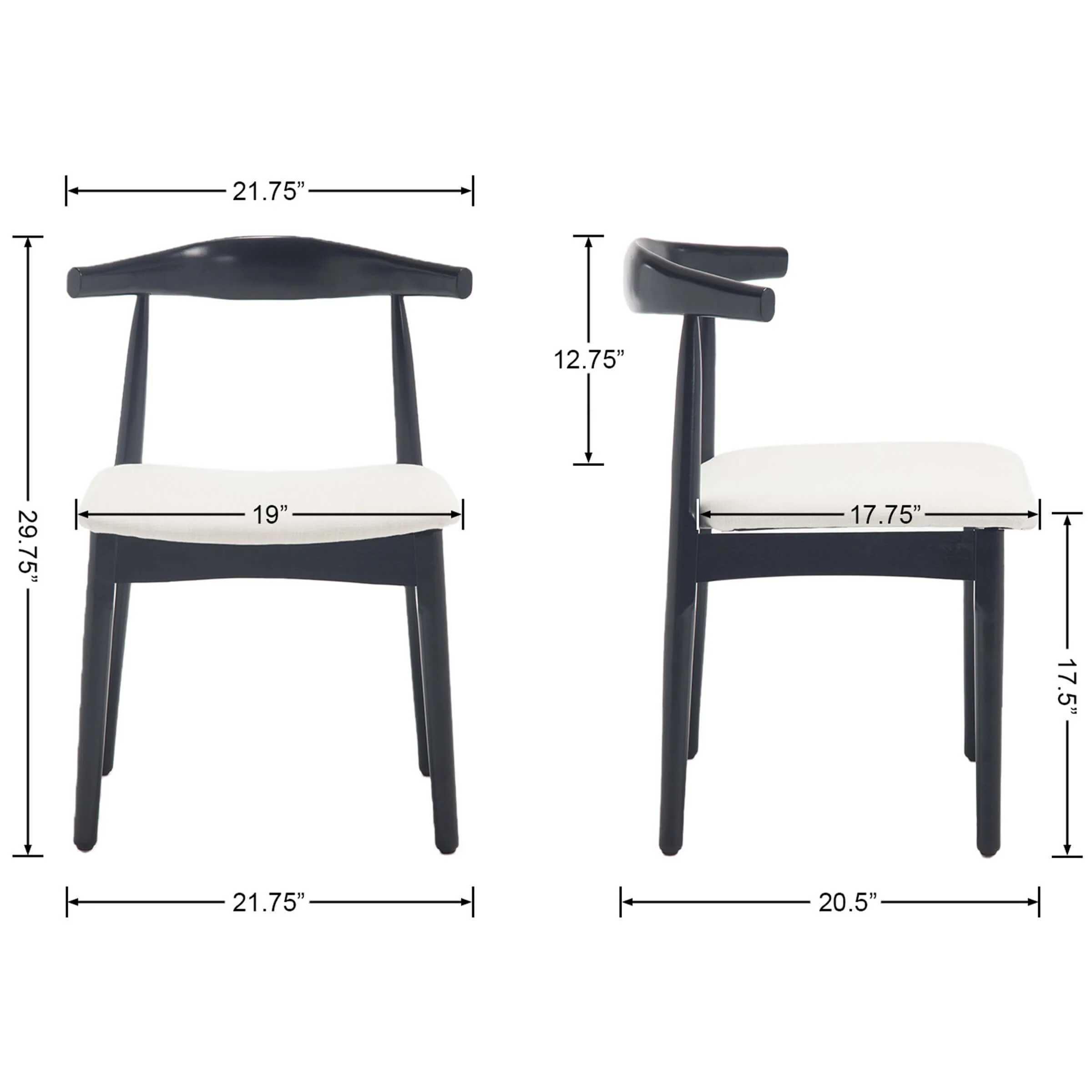 Wood Barrel Back Kitchen Chairs Set of 2 - X017DC - Image 8