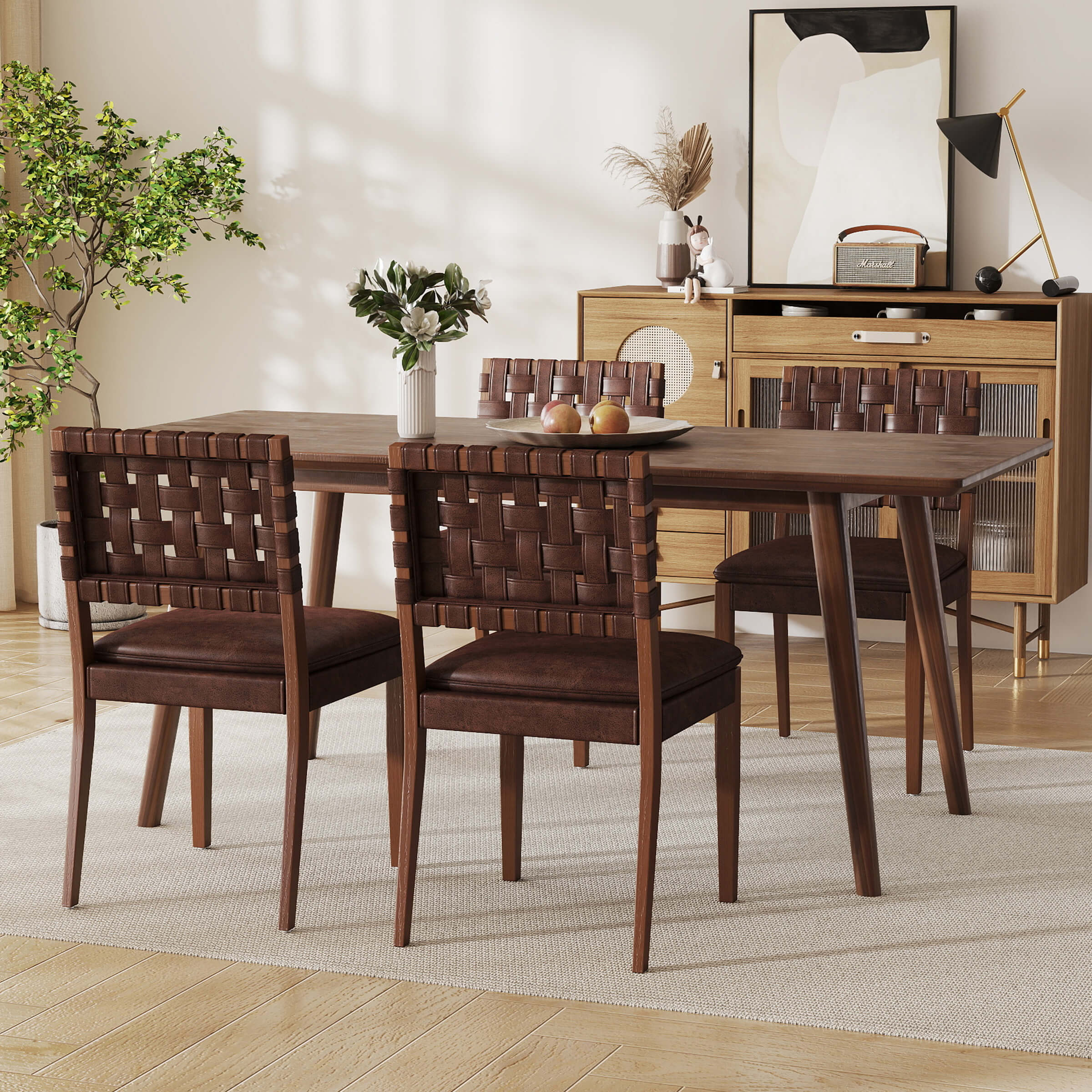 Woven Rattan Dining Chairs Set of 2 - 5080DC - Image 11